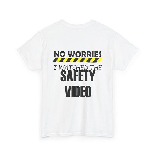 Funny Safety Video Reminder Unisex Heavy Cotton Tee