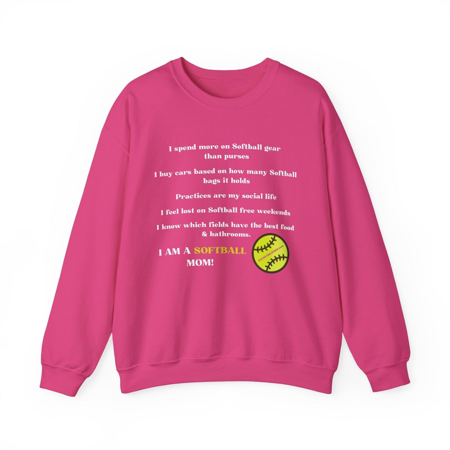 Softball Mom Crewneck Sweatshirt – Perfect for Softball Season and Weekends