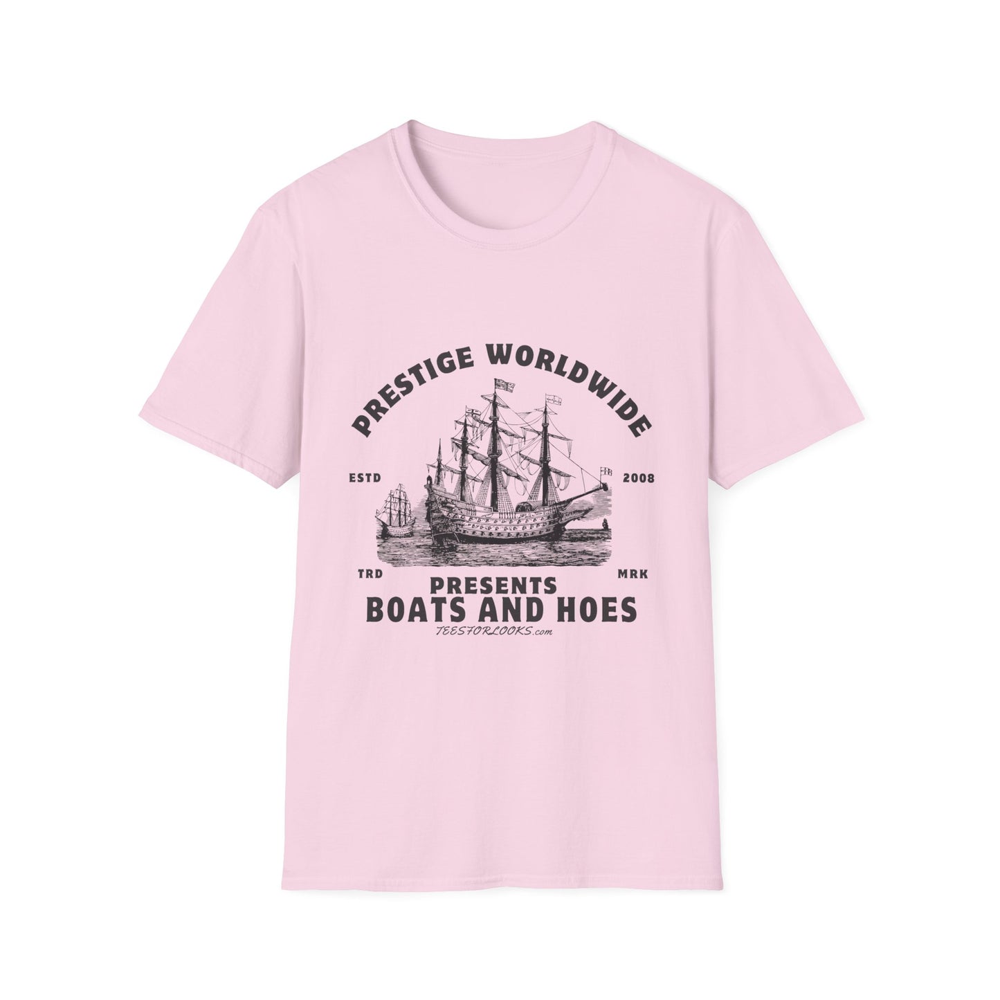 Prestige Worldwide T-Shirt - Boats and Hoes Graphic Tee for Fun Lovers