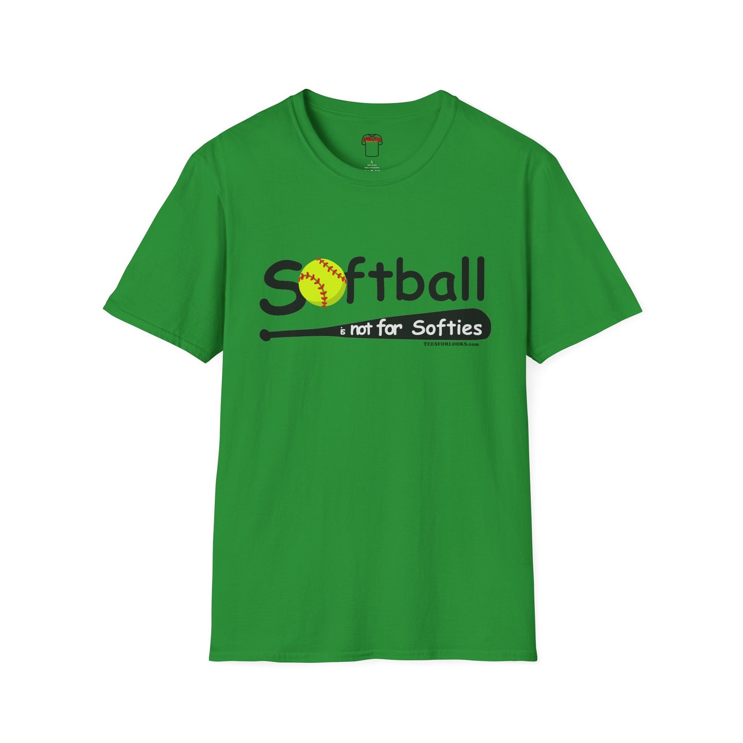 Softball Enthusiast Unisex Softstyle T-Shirt - 'Softball is Not for Softies'