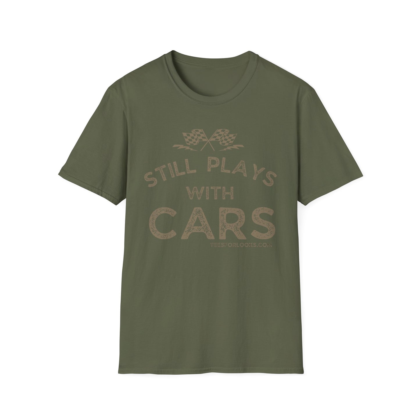 Still Plays with Cars Unisex T-Shirt, Funny Car Lover Gift, Racing Enthusiast Apparel, Car Dad Shirt, Birthday Gift for Him