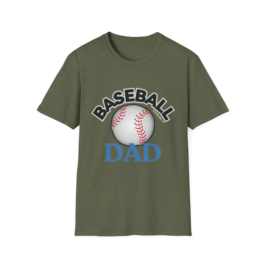 Baseball Dad Unisex Softstyle T-Shirt - Perfect Gift for Father's Day and Sports Lovers