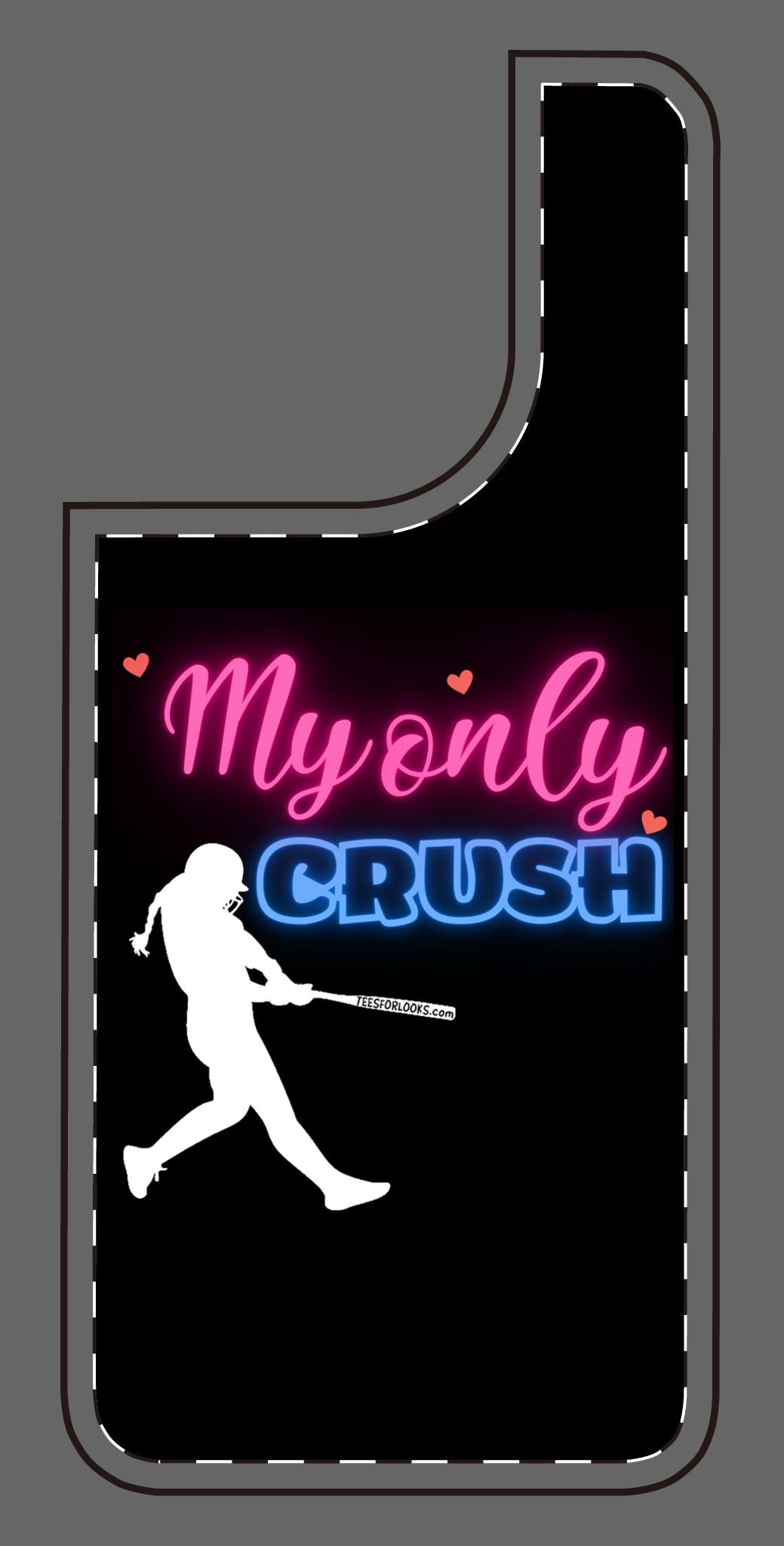 My Only Crush Silicone Phone Case - Cute Softball Design for Sports Lovers