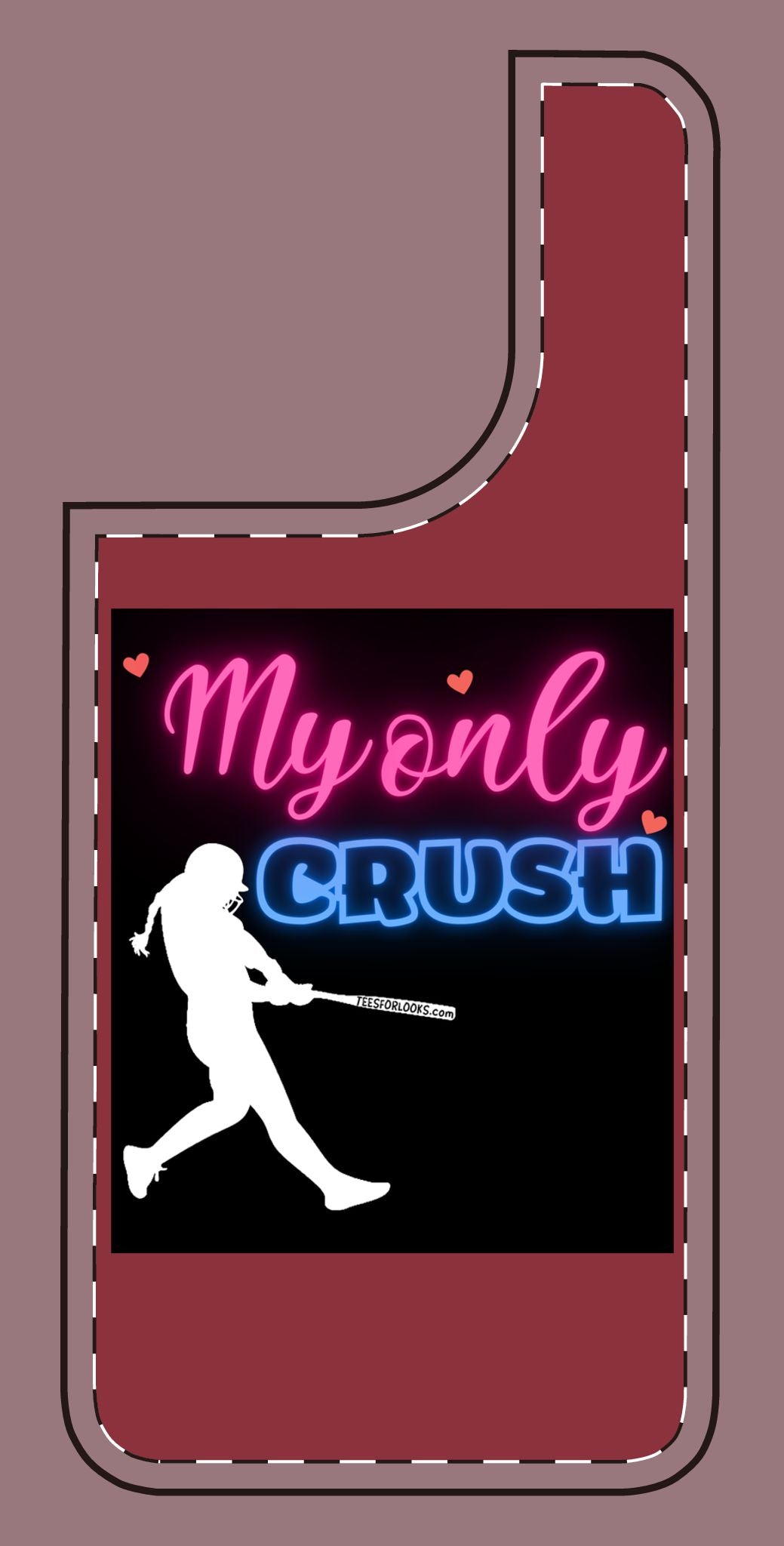 My Only Crush Silicone Phone Case - Cute Softball Design for Sports Lovers