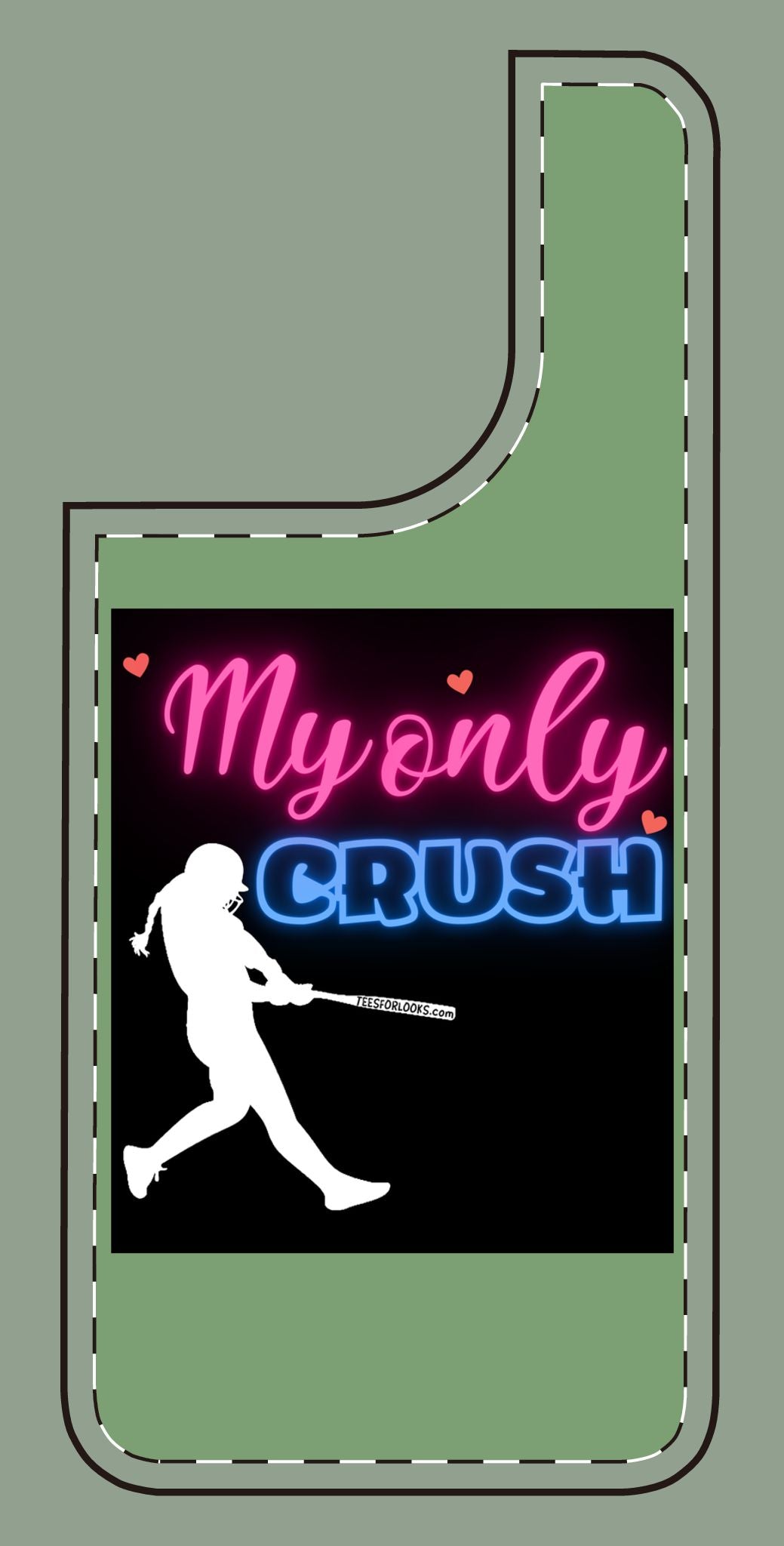 My Only Crush Silicone Phone Case - Cute Softball Design for Sports Lovers