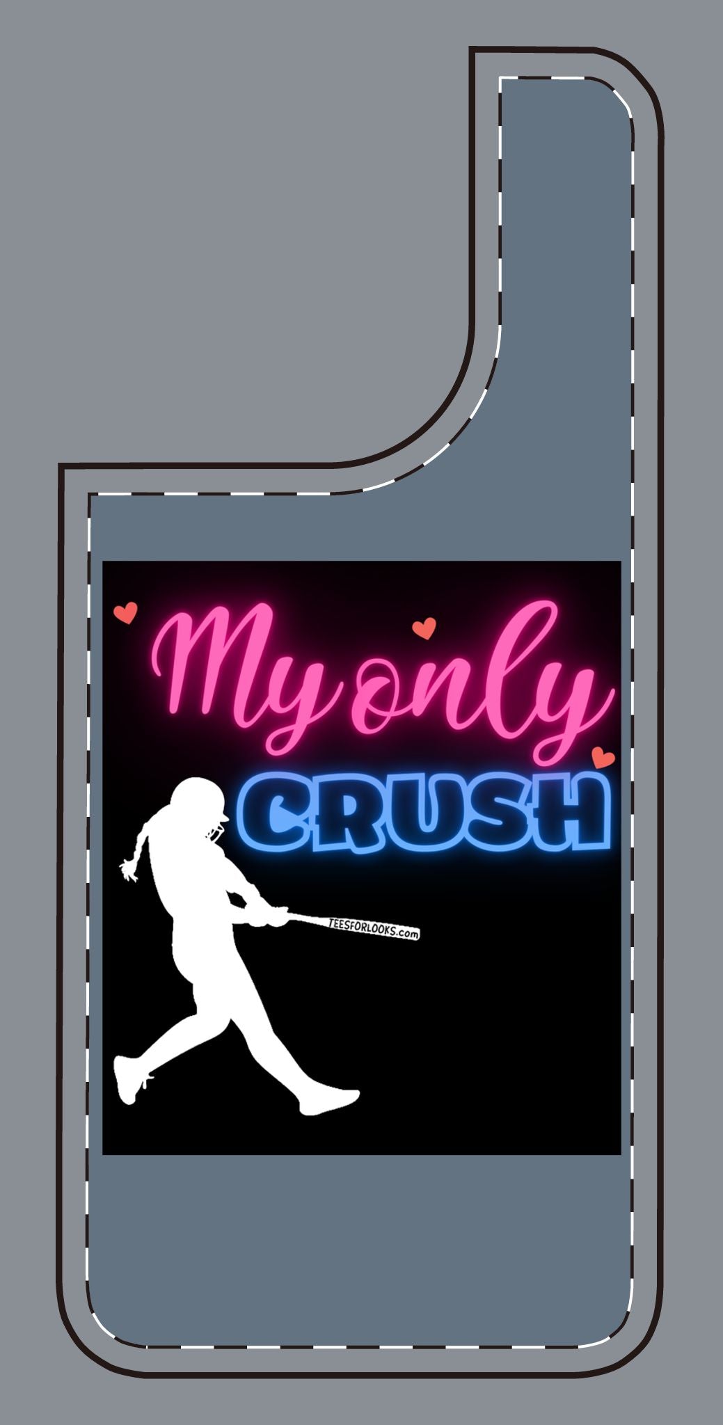 My Only Crush Silicone Phone Case - Cute Softball Design for Sports Lovers