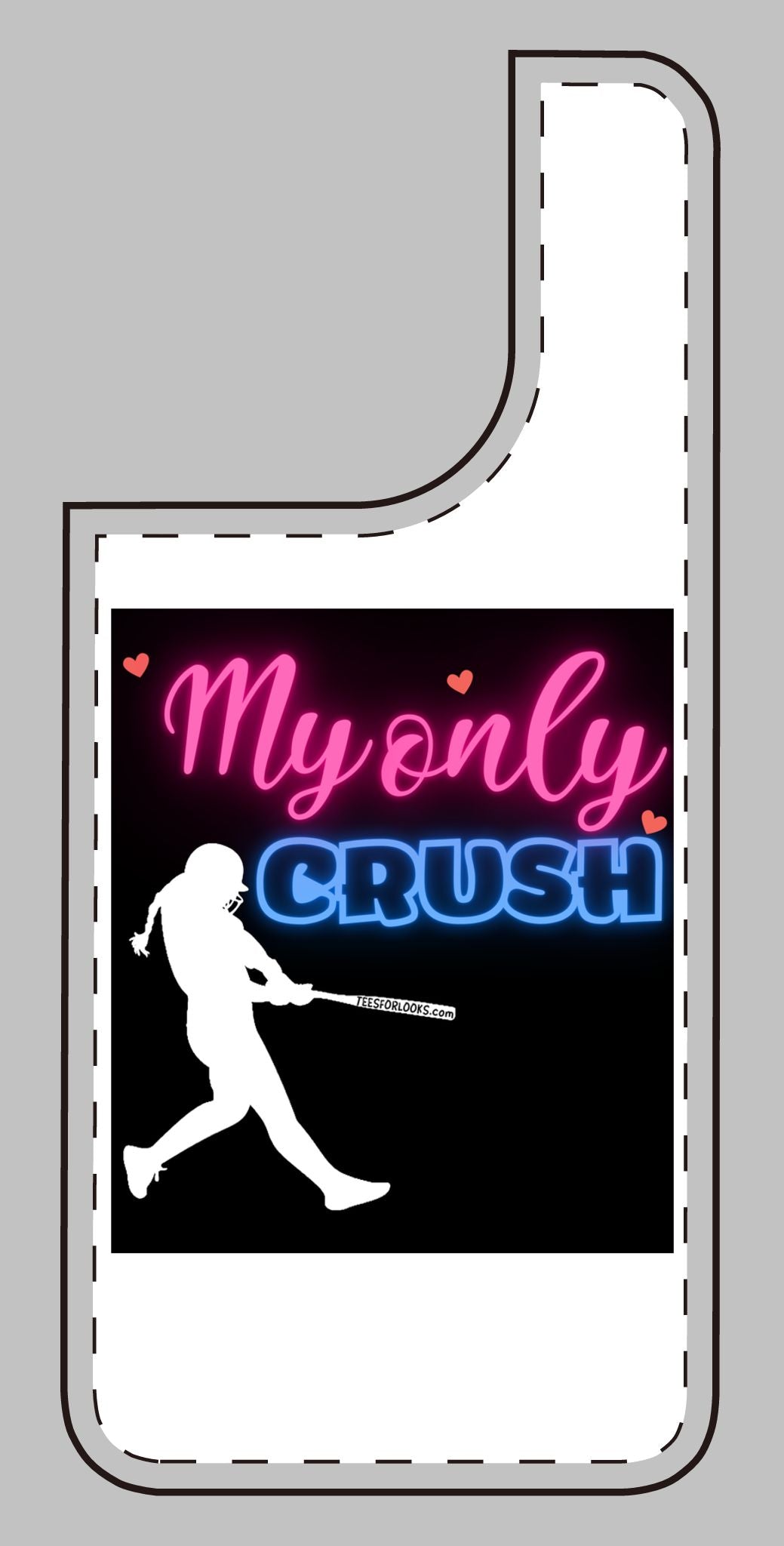 My Only Crush Silicone Phone Case - Cute Softball Design for Sports Lovers