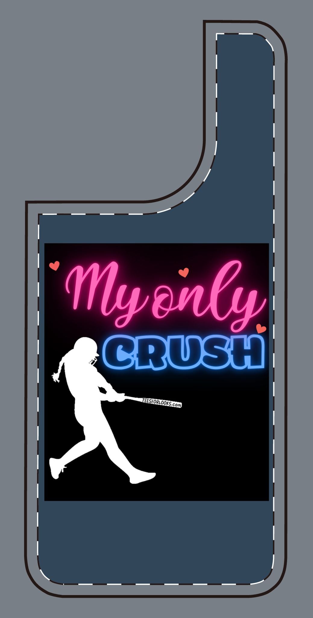 My Only Crush Silicone Phone Case - Cute Softball Design for Sports Lovers