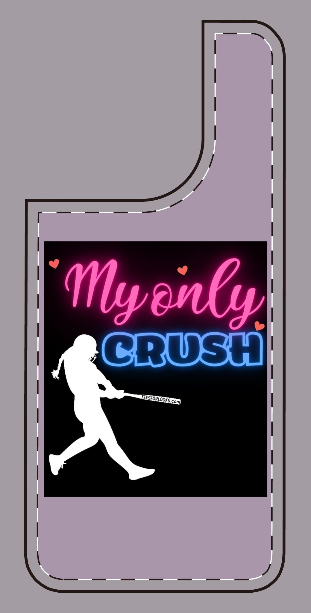 My Only Crush Silicone Phone Case - Cute Softball Design for Sports Lovers