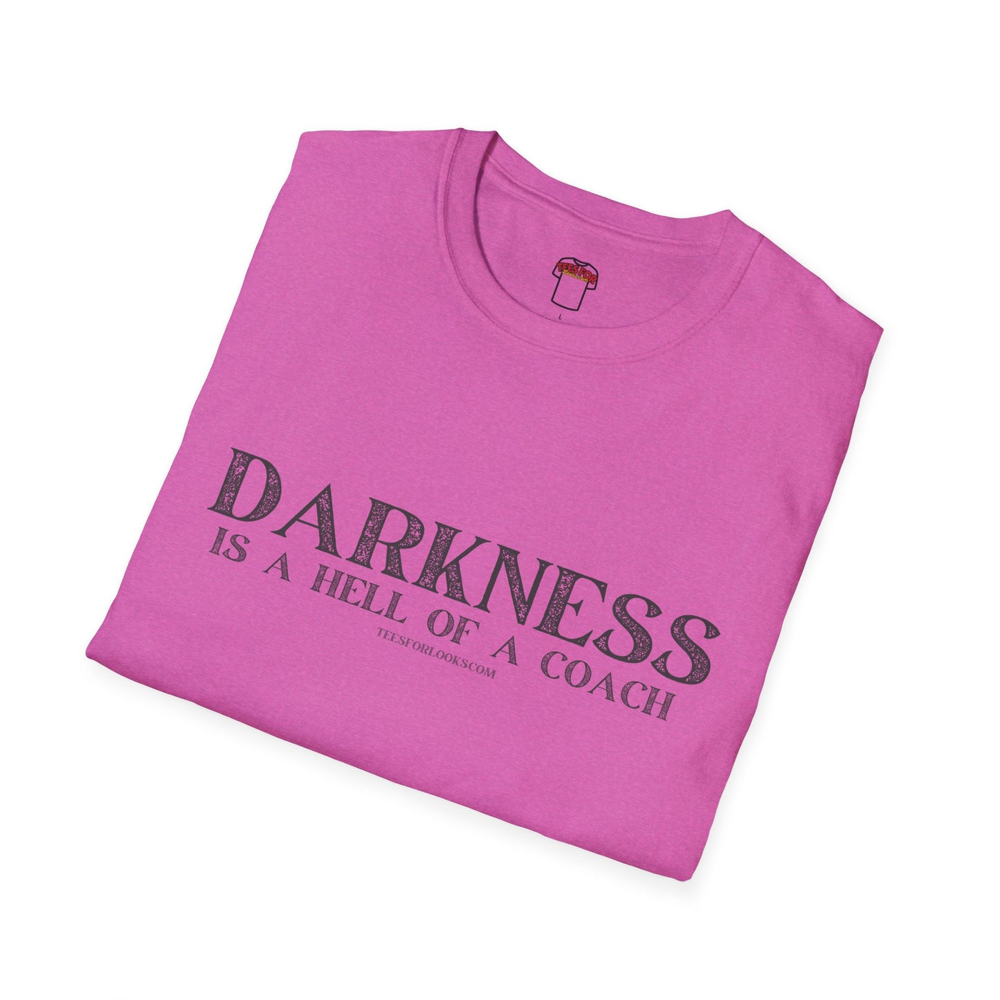 Darkness Is a Hell of a Coach Unisex Softstyle T-Shirt | Motivational Quote Tee