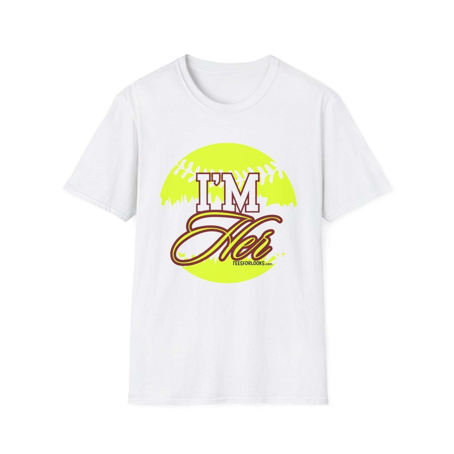 I'm Her Unisex Softstyle T-Shirt | Sporty and Fun Graphic Tee for Softball Lovers