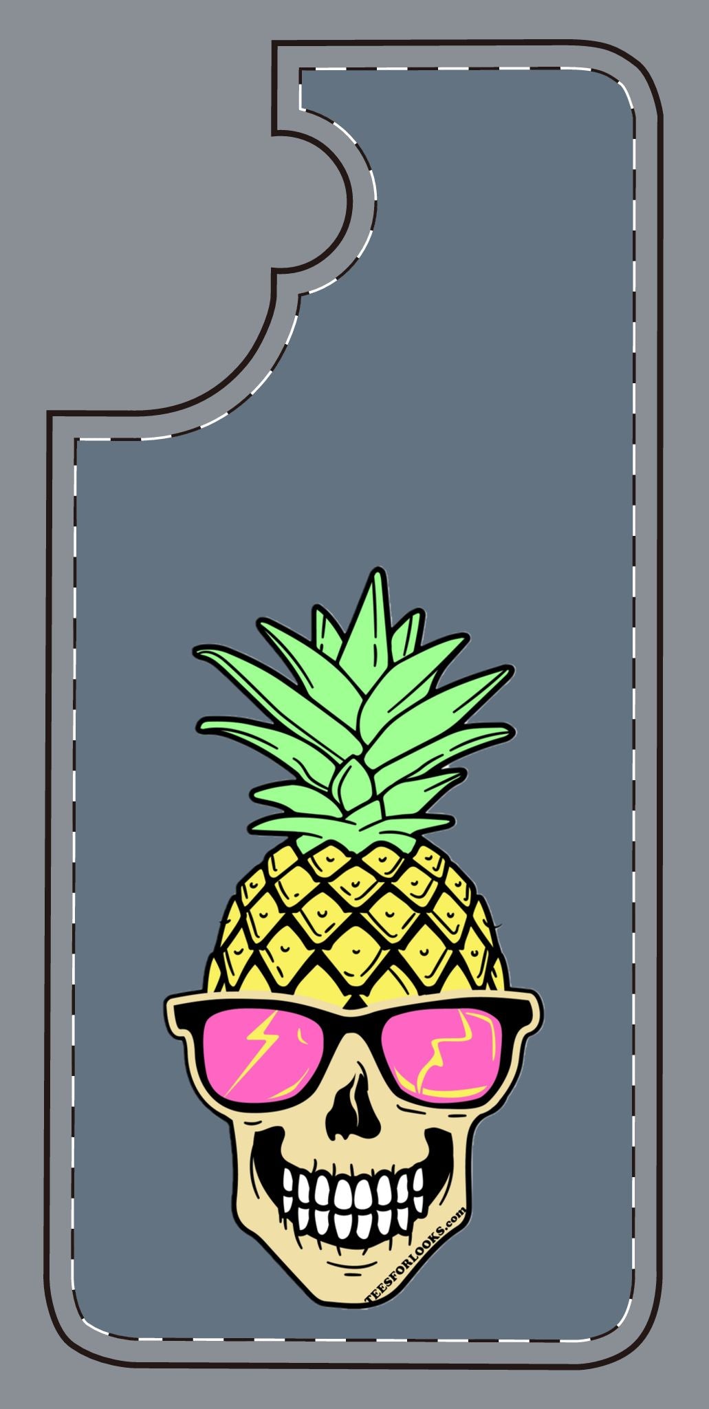 Cool Pineapple Skull Silicone Phone Case - Funky Summer Vibe