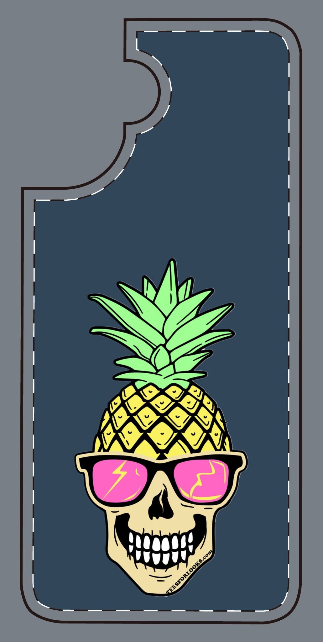 Cool Pineapple Skull Silicone Phone Case - Funky Summer Vibe