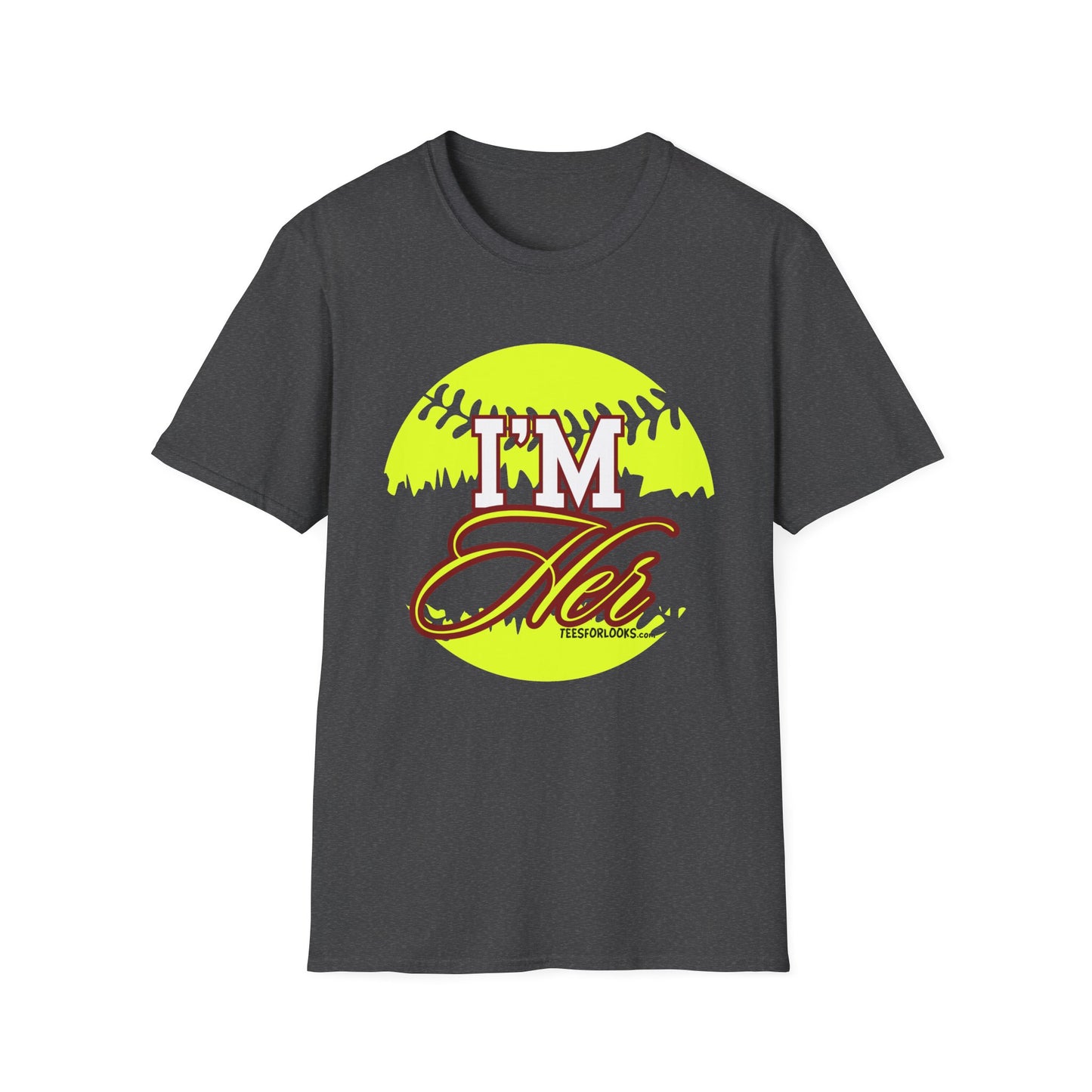 I'm Her Unisex Softstyle T-Shirt | Sporty and Fun Graphic Tee for Softball Lovers