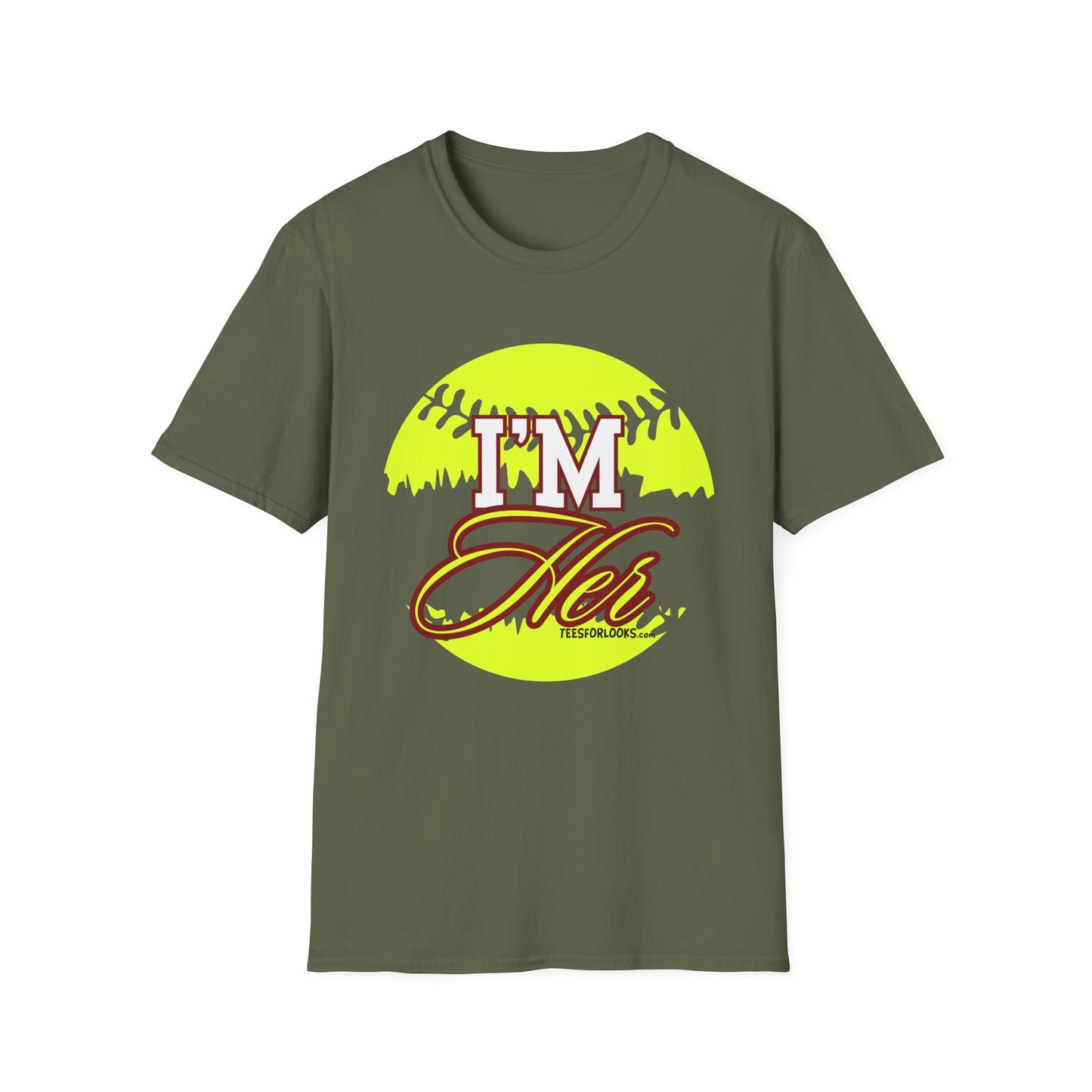 I'm Her Unisex Softstyle T-Shirt | Sporty and Fun Graphic Tee for Softball Lovers