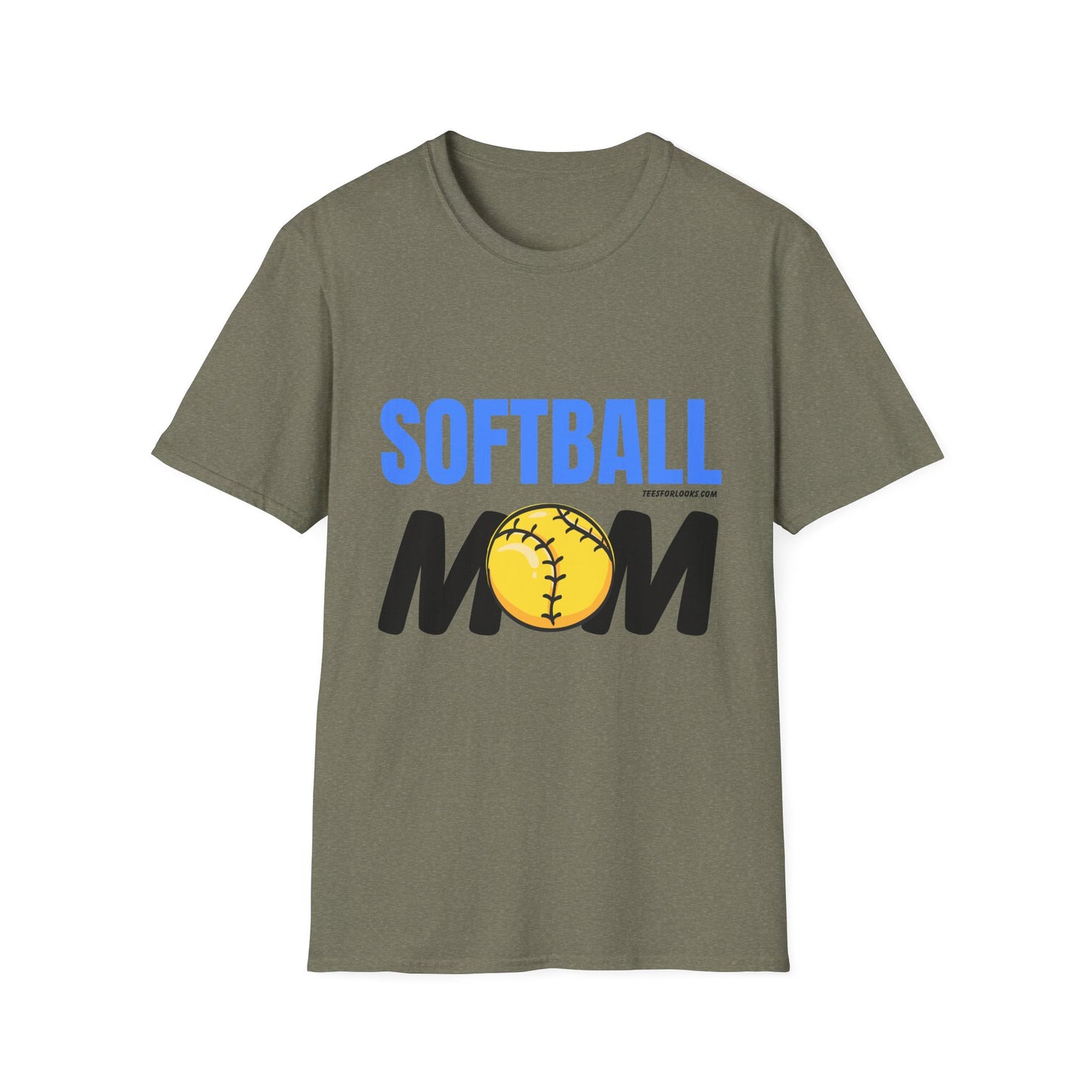 Softball Mom Unisex Softstyle T-Shirt - Perfect Gift for Softball Enthusiasts