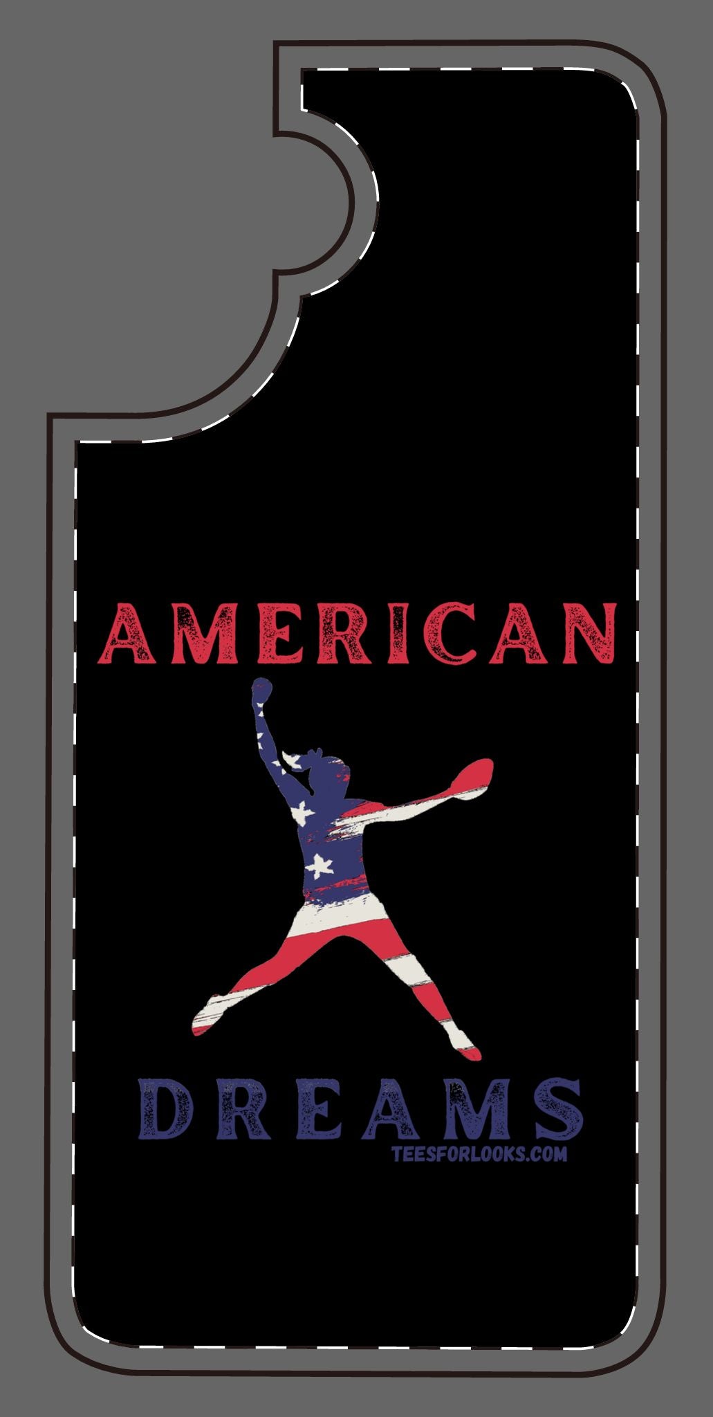 American Dreams Silicone Phone Case - Patriotic Design for Sports Lovers