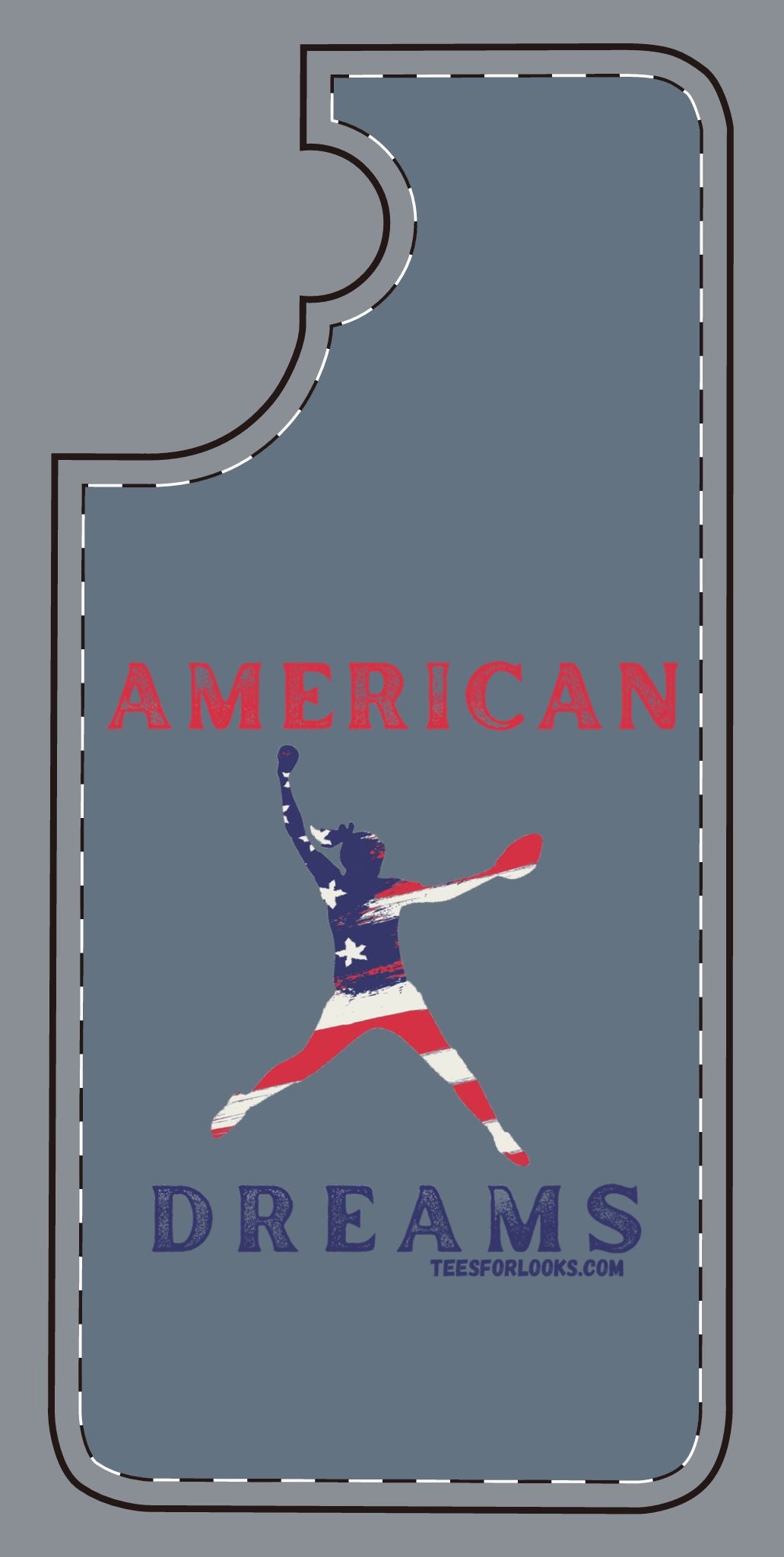 American Dreams Silicone Phone Case - Patriotic Design for Sports Lovers