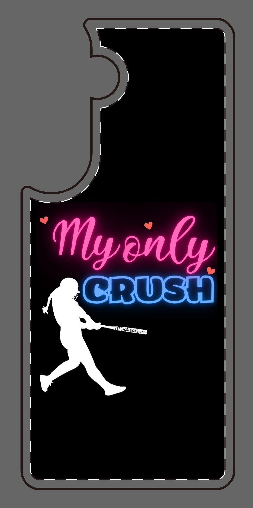 My Only Crush Silicone Phone Case - Cute Softball Design for Sports Lovers