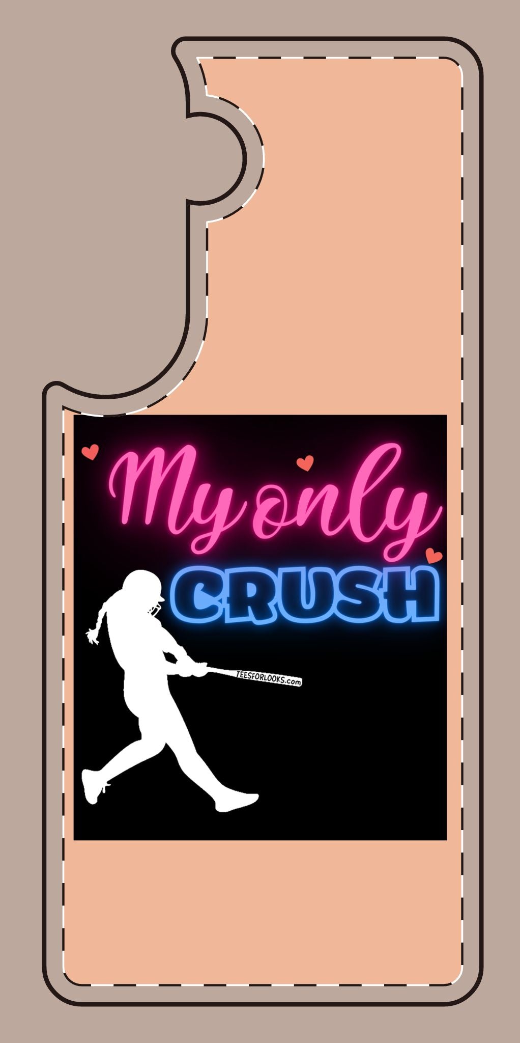 My Only Crush Silicone Phone Case - Cute Softball Design for Sports Lovers