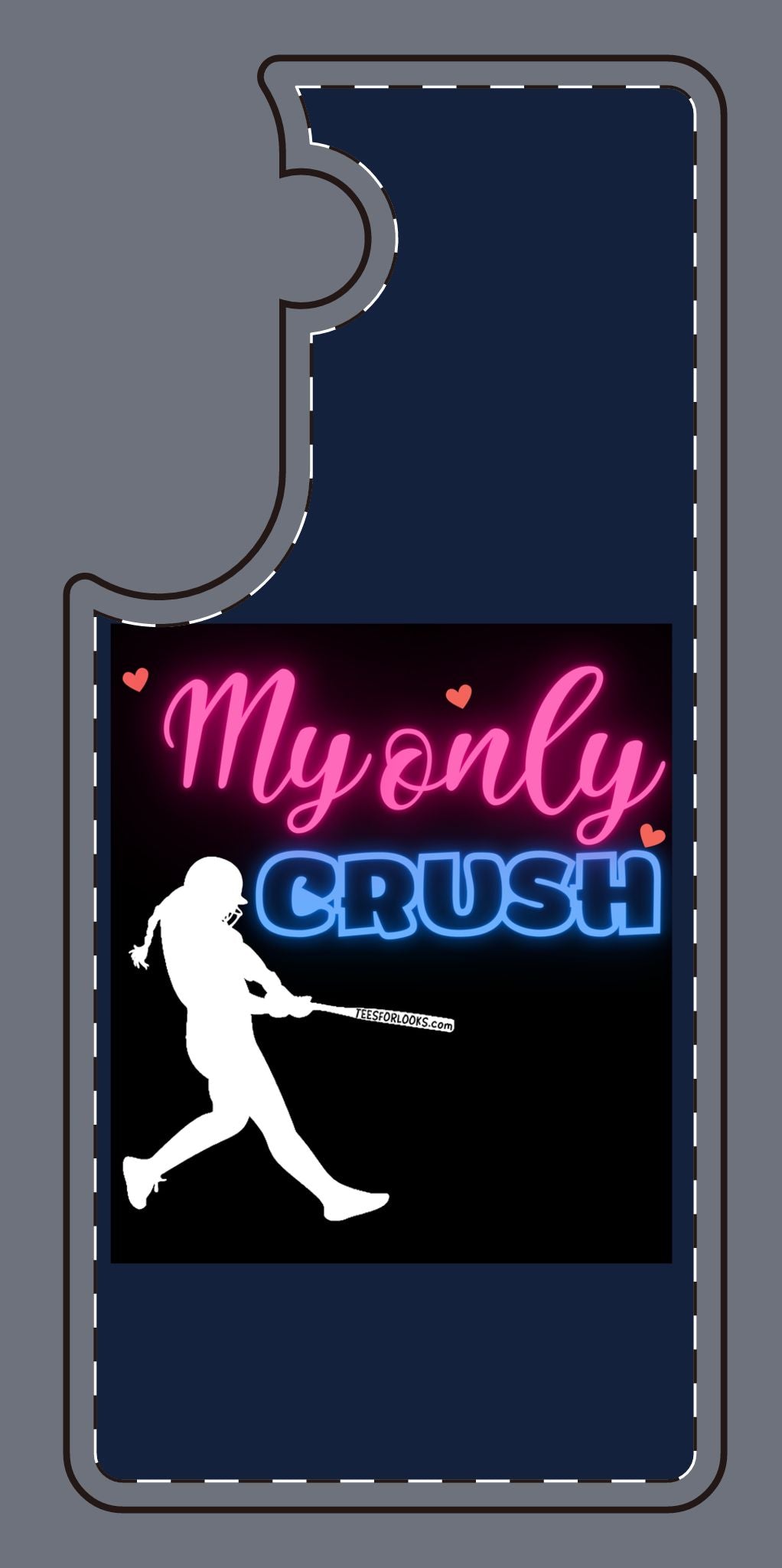 My Only Crush Silicone Phone Case - Cute Softball Design for Sports Lovers