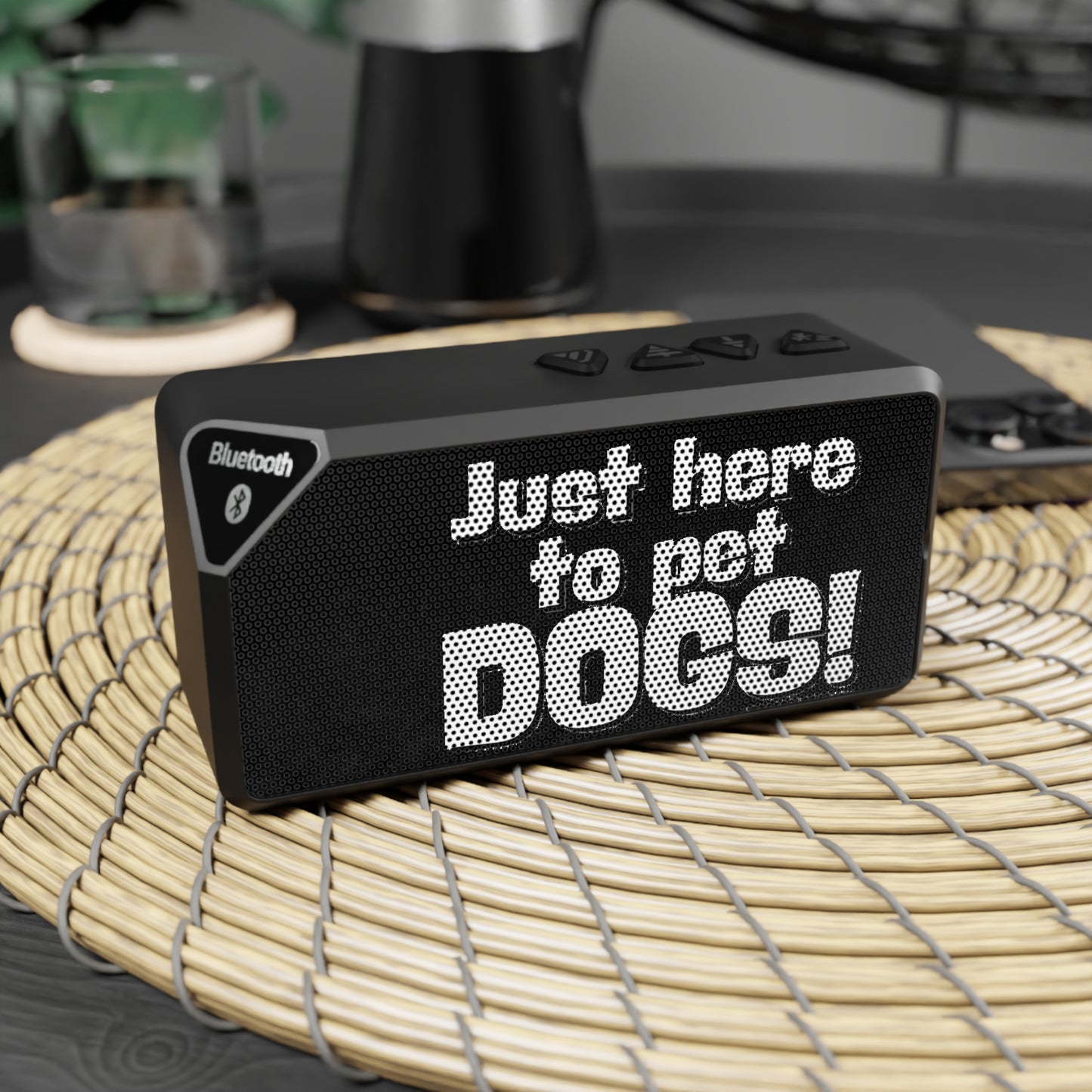 Dog Lover Bluetooth Speaker - 'Just Here to Pet Dogs!'