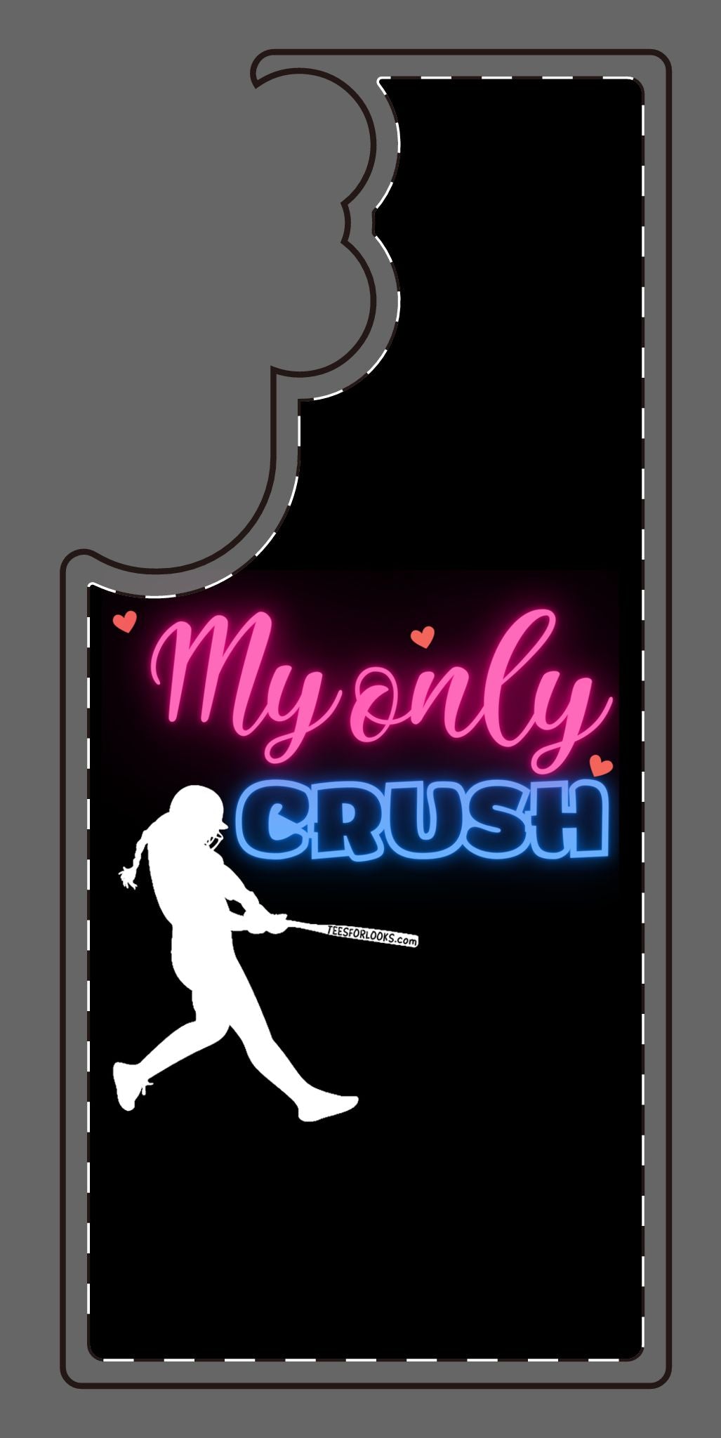 My Only Crush Silicone Phone Case - Cute Softball Design for Sports Lovers