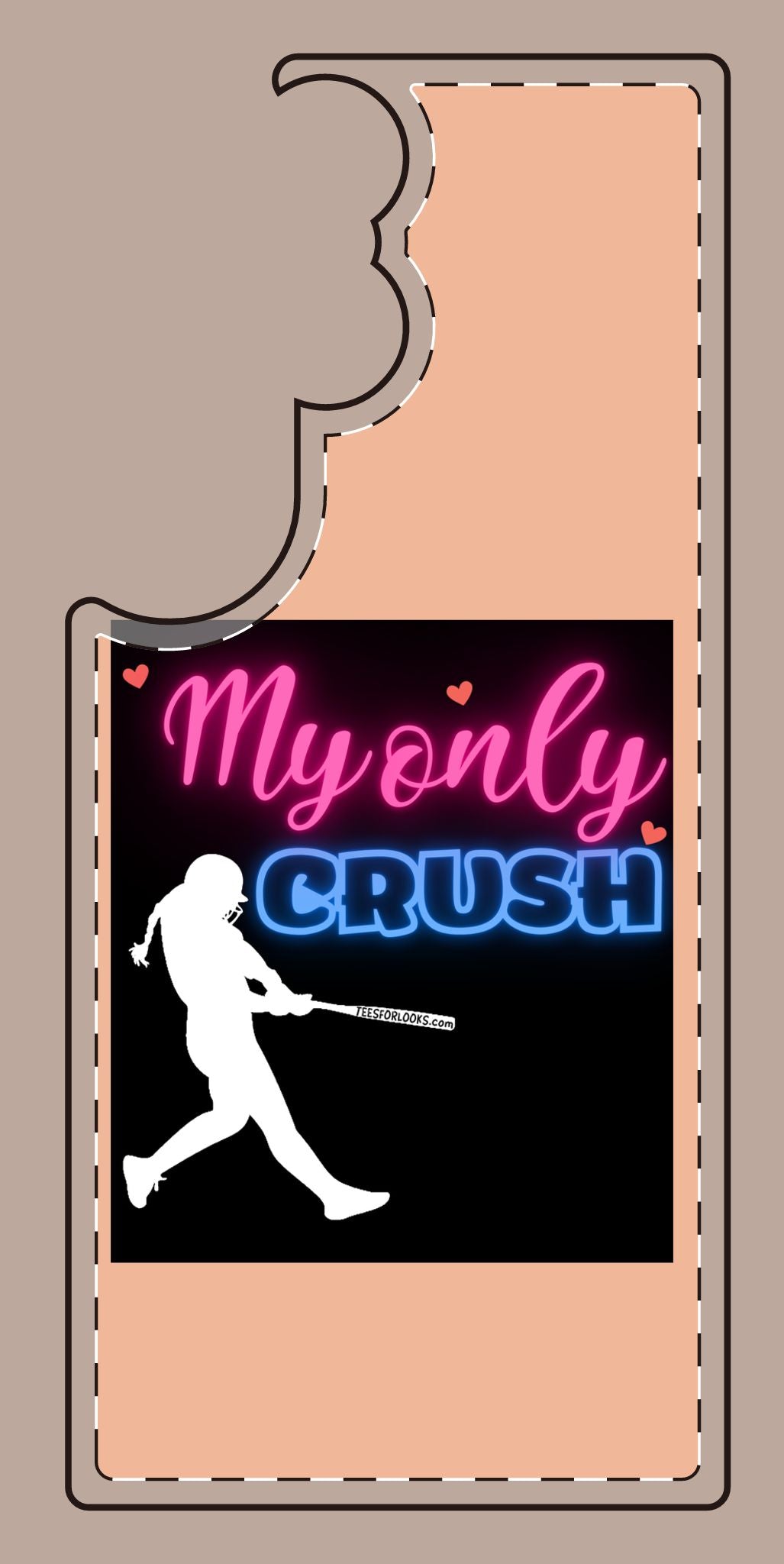 My Only Crush Silicone Phone Case - Cute Softball Design for Sports Lovers