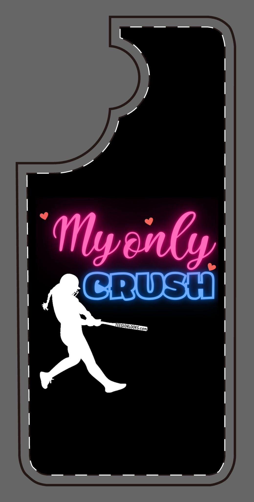 My Only Crush Silicone Phone Case - Cute Softball Design for Sports Lovers