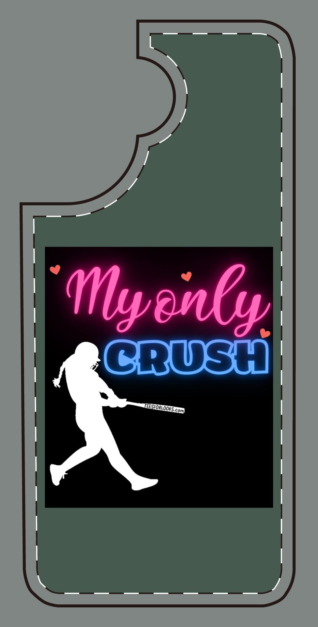 My Only Crush Silicone Phone Case - Cute Softball Design for Sports Lovers