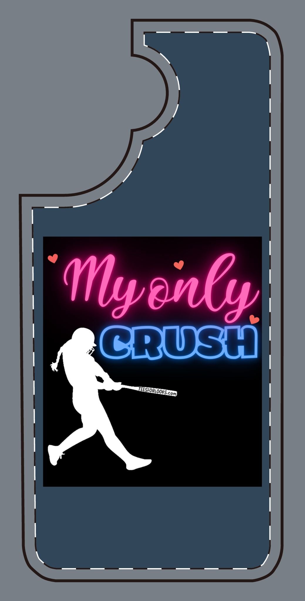 My Only Crush Silicone Phone Case - Cute Softball Design for Sports Lovers