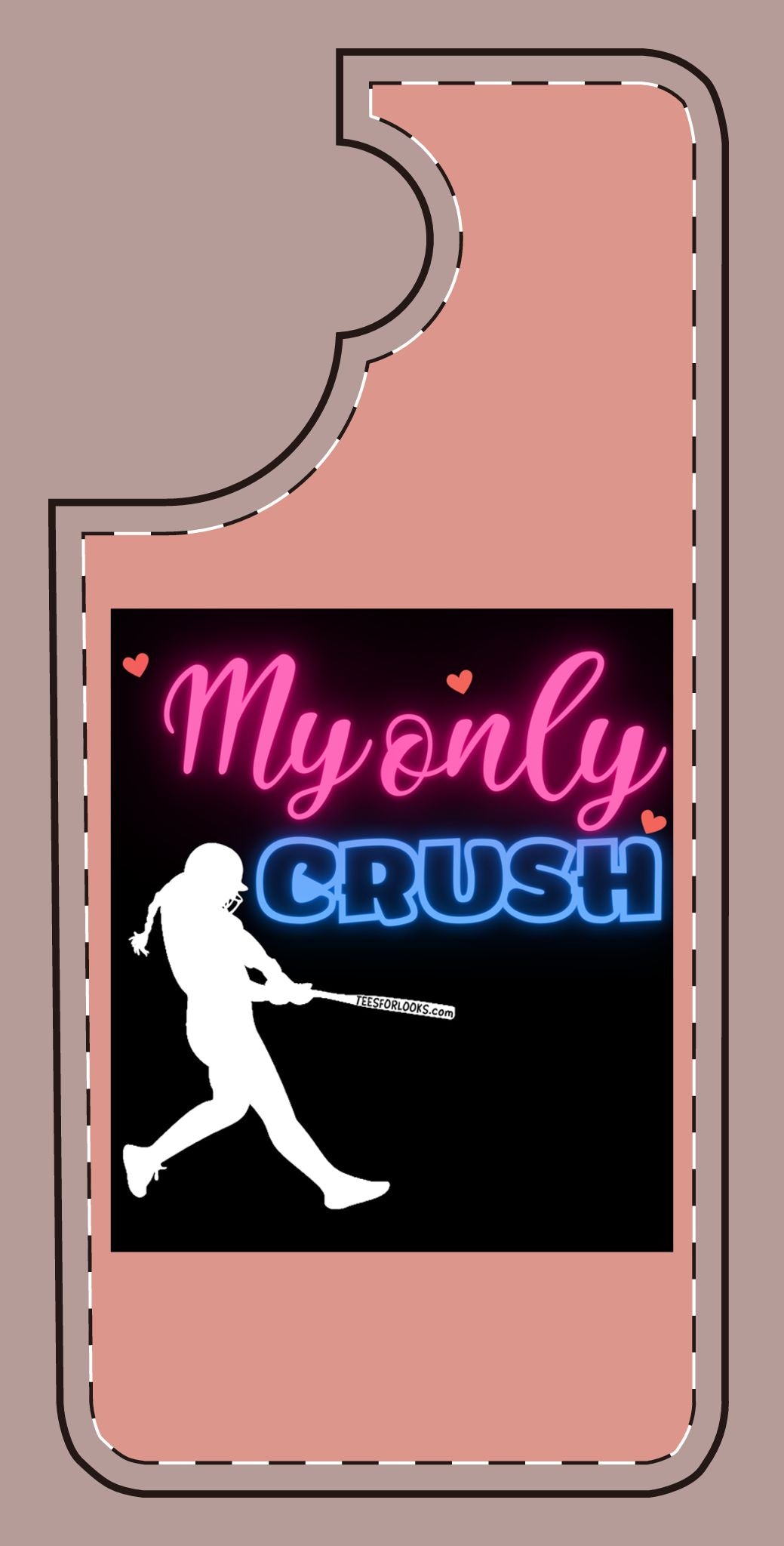 My Only Crush Silicone Phone Case - Cute Softball Design for Sports Lovers