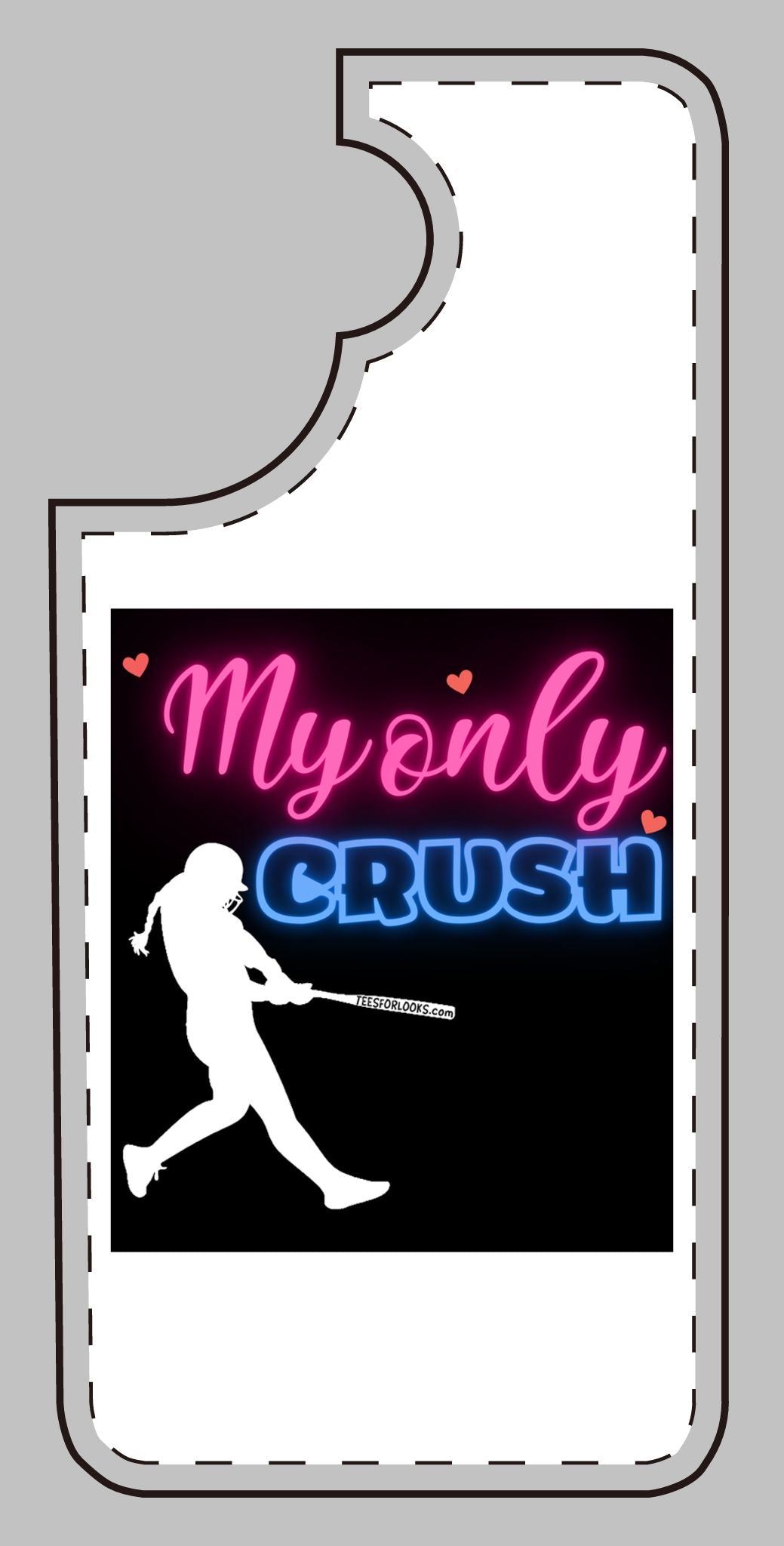 My Only Crush Silicone Phone Case - Cute Softball Design for Sports Lovers