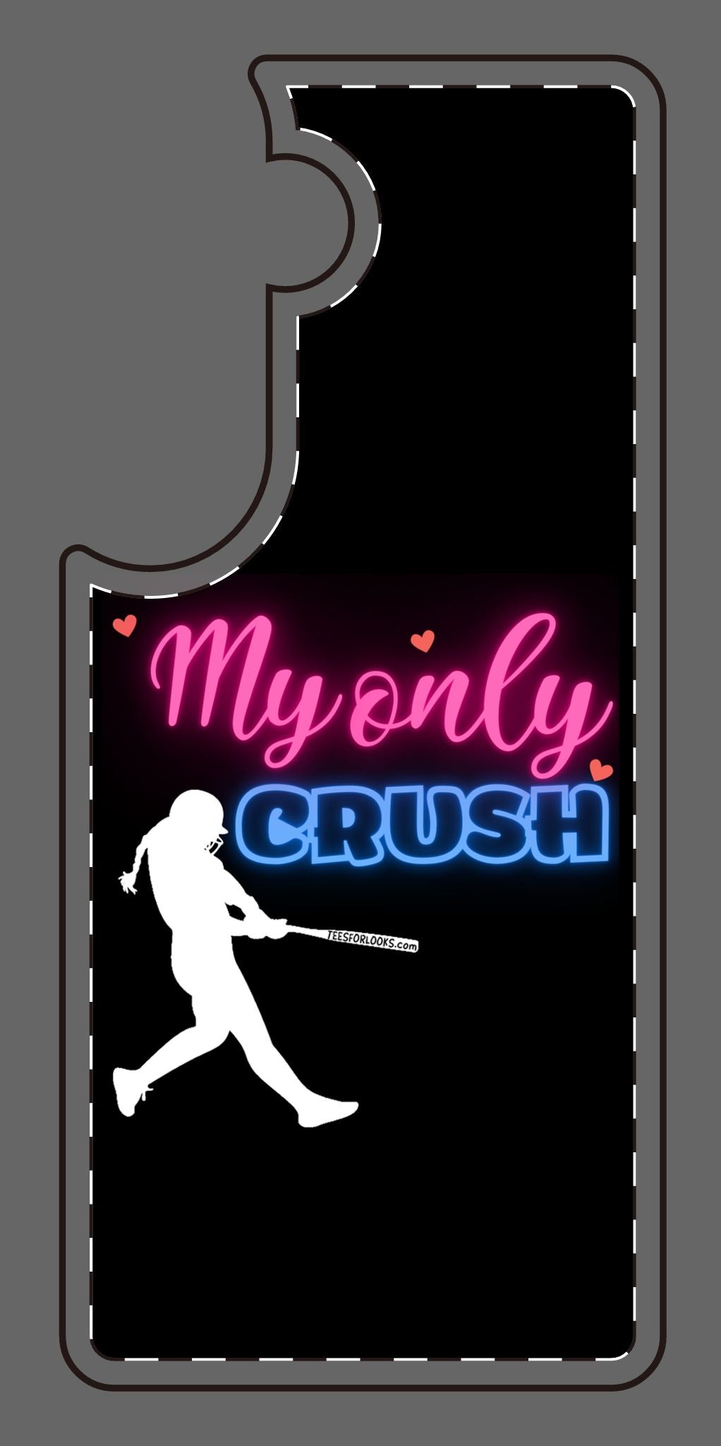 My Only Crush Silicone Phone Case - Cute Softball Design for Sports Lovers