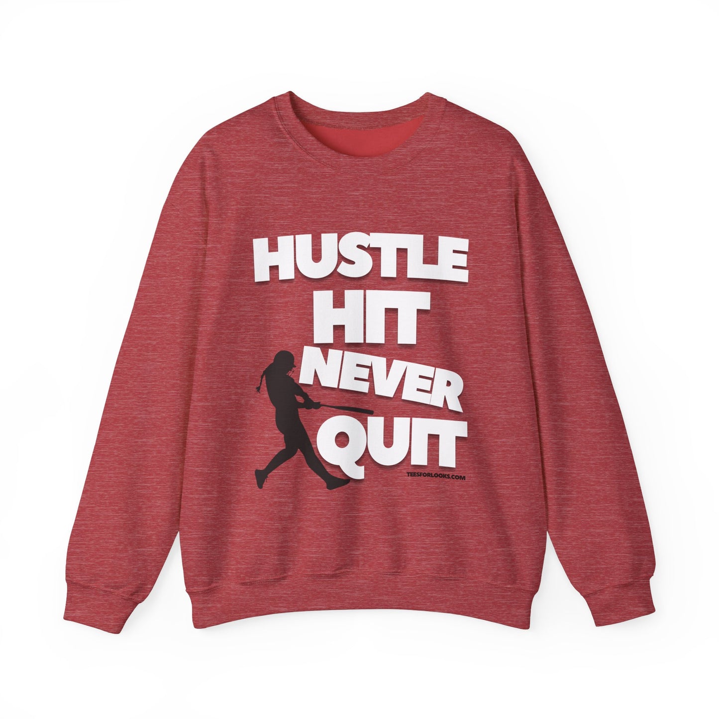 Hustle, Hit, Never Quit Crewneck Sweatshirt - Unisex Motivation Apparel