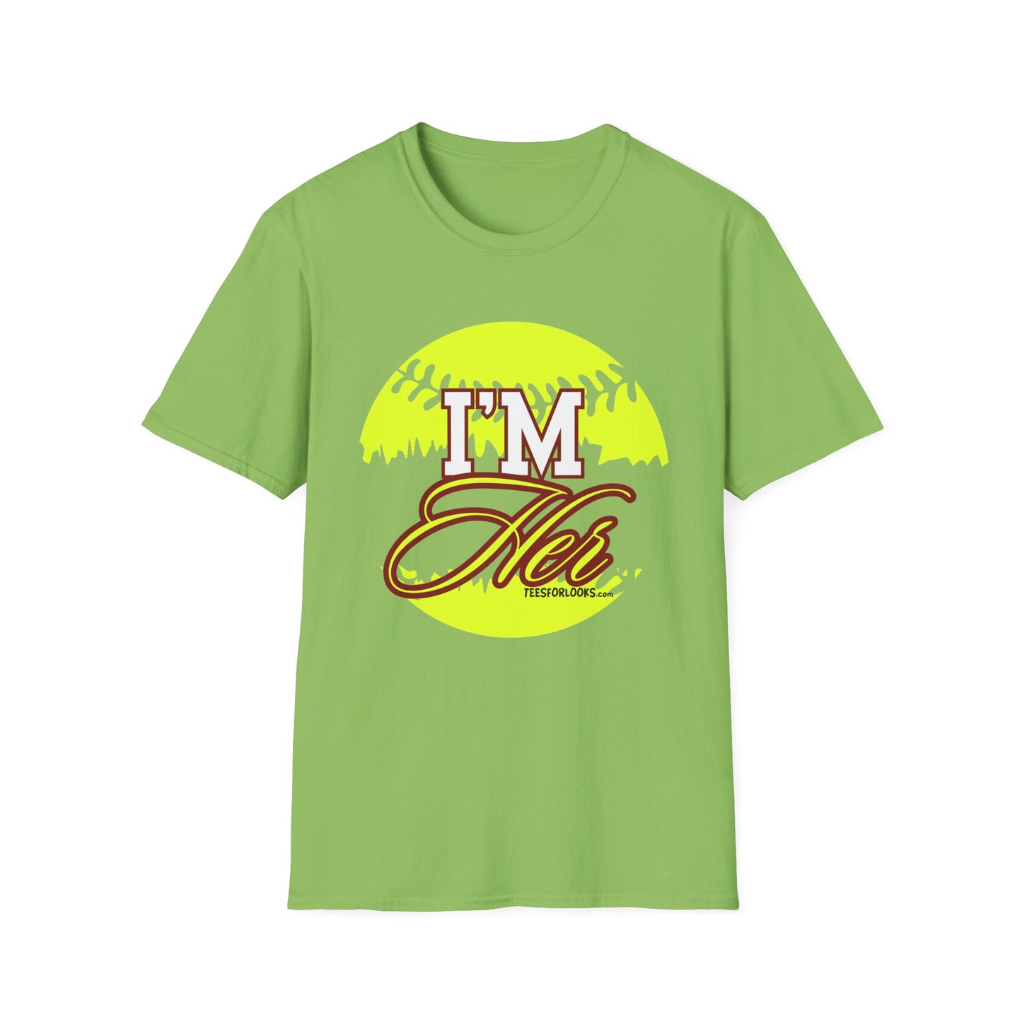 I'm Her Unisex Softstyle T-Shirt | Sporty and Fun Graphic Tee for Softball Lovers