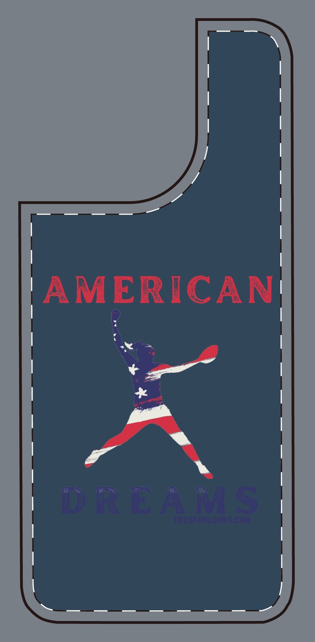 American Dreams Silicone Phone Case - Patriotic Design for Sports Lovers