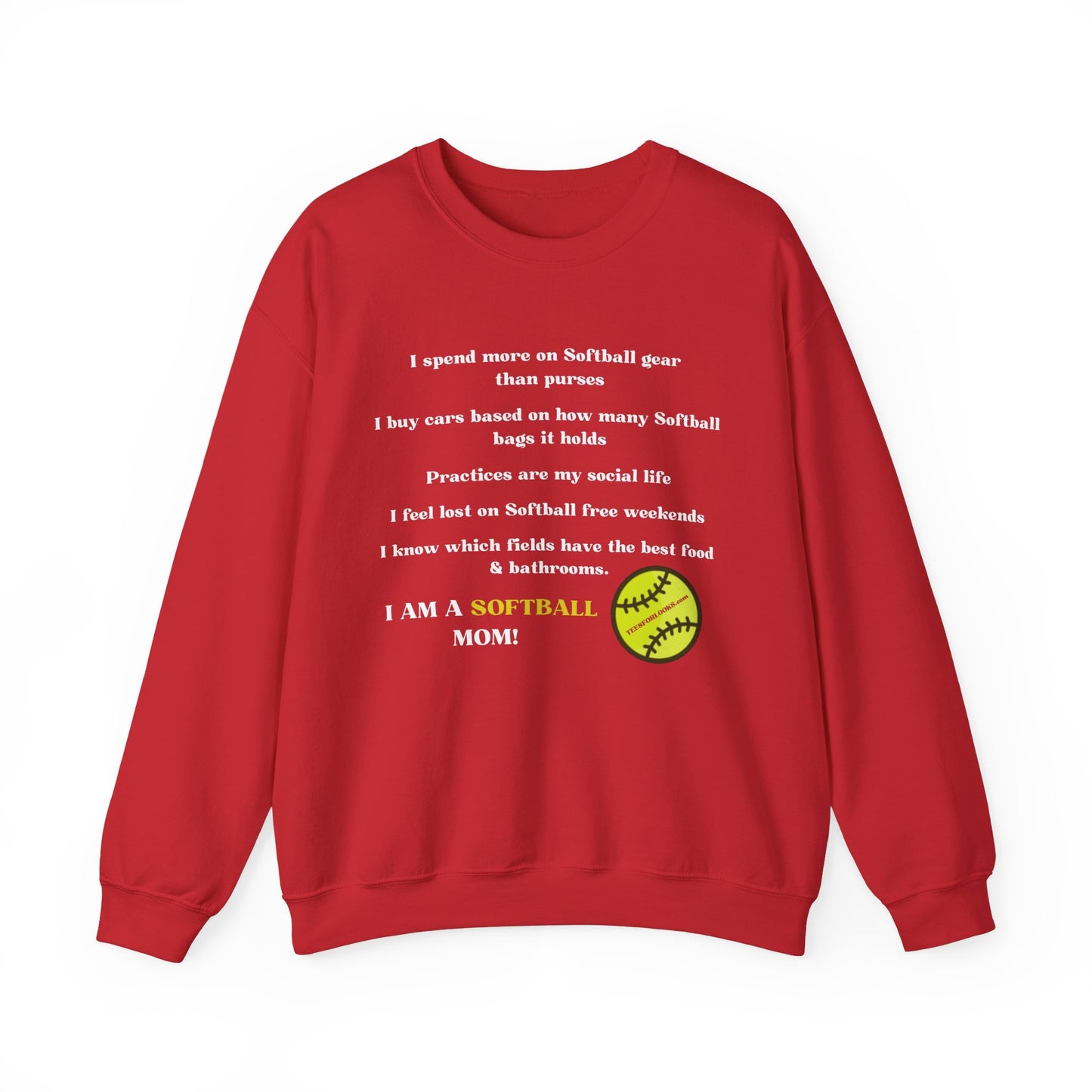 Softball Mom Crewneck Sweatshirt – Perfect for Softball Season and Weekends