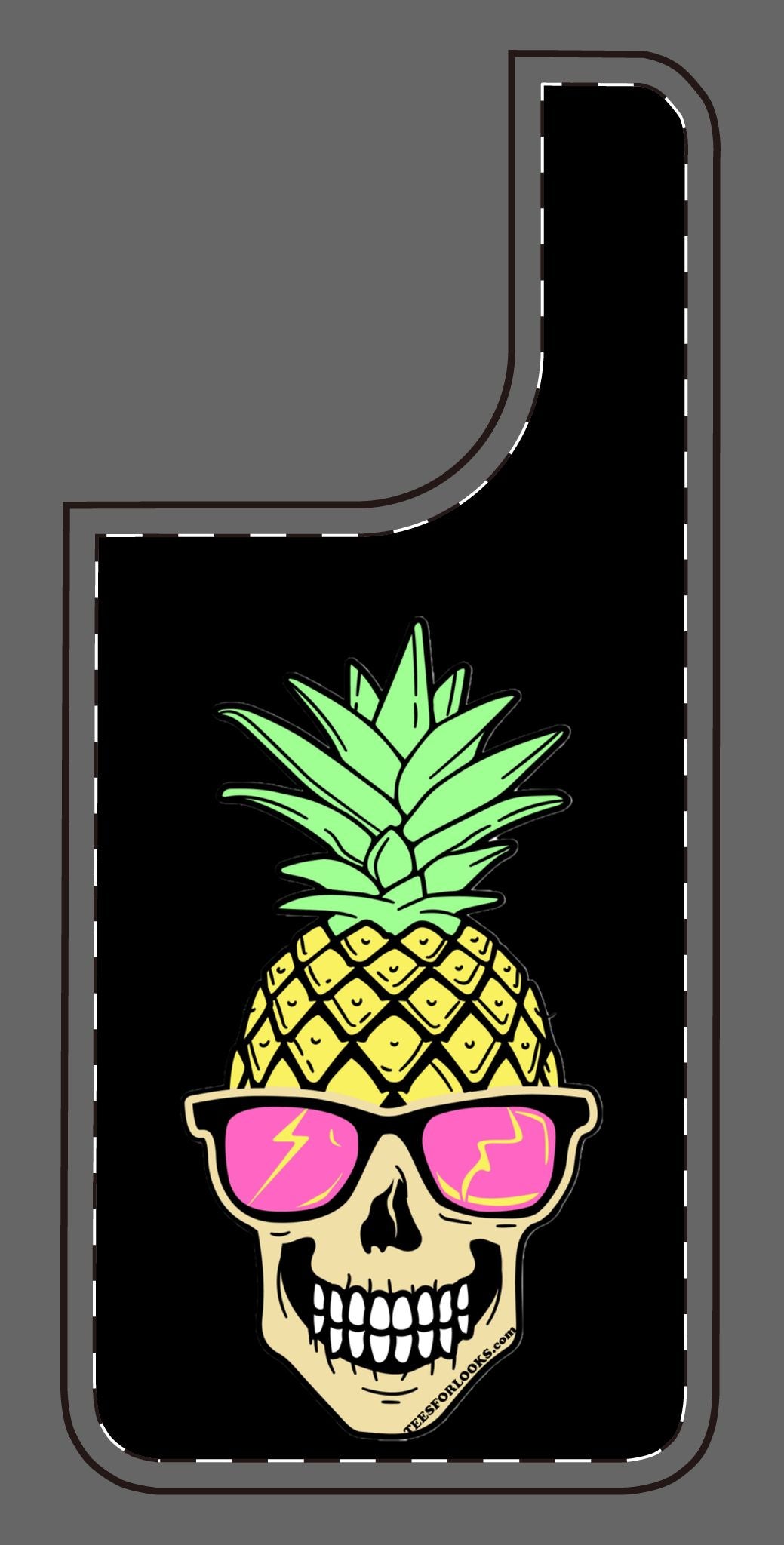 Cool Pineapple Skull Silicone Phone Case - Funky Summer Vibe