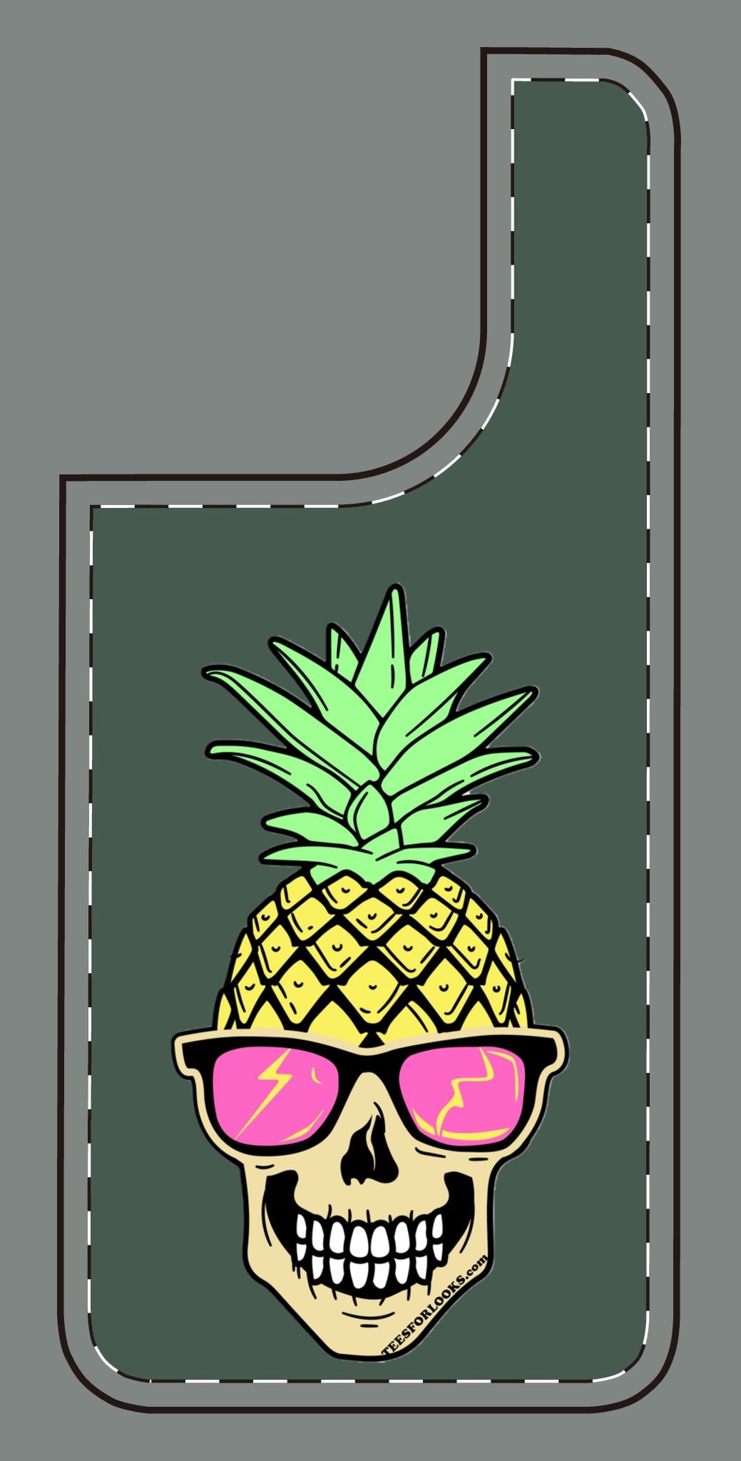 Cool Pineapple Skull Silicone Phone Case - Funky Summer Vibe