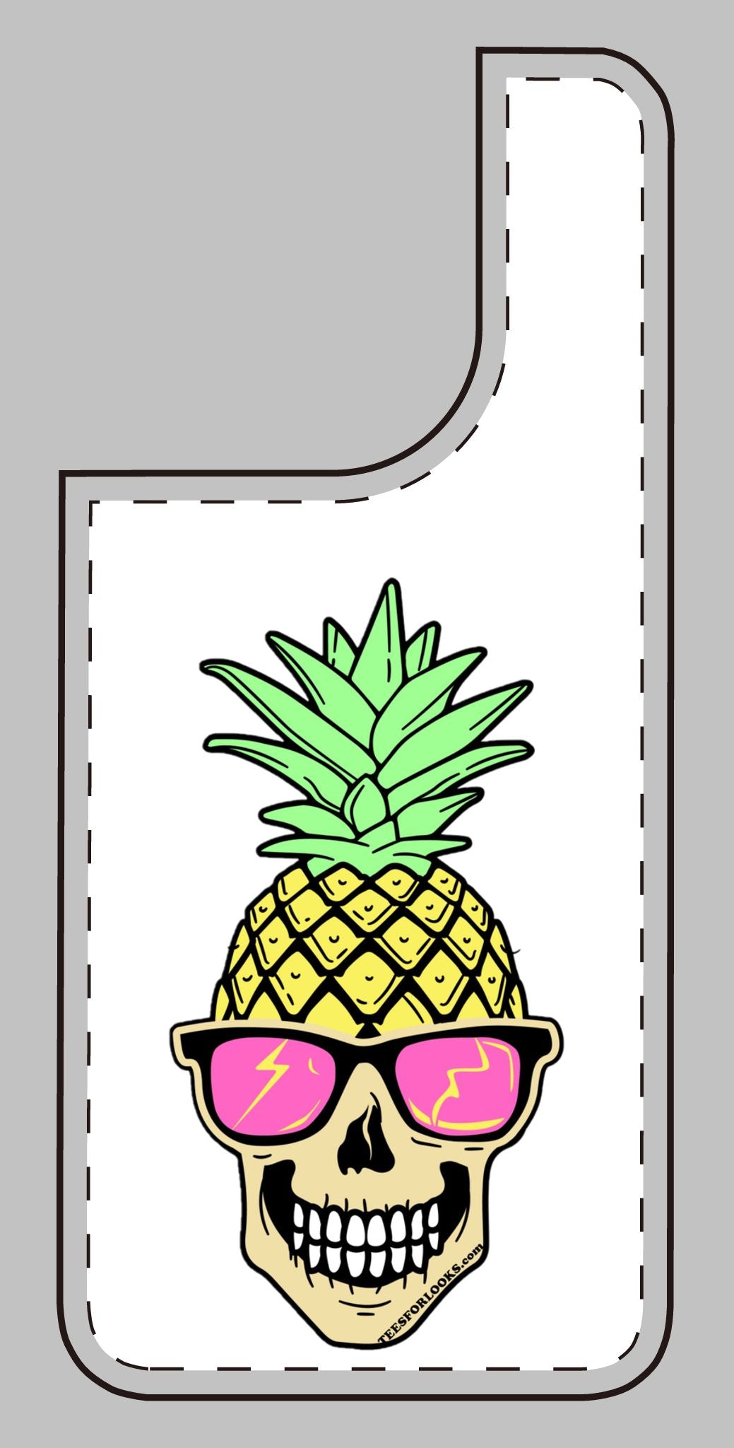 Cool Pineapple Skull Silicone Phone Case - Funky Summer Vibe