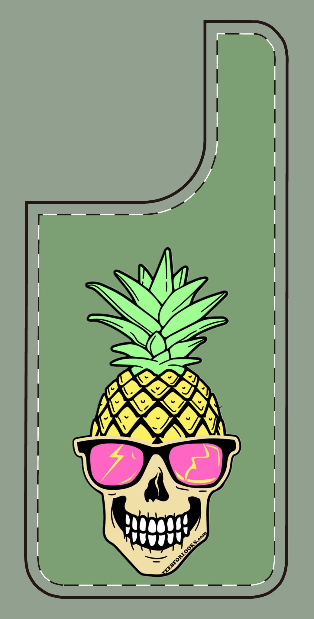 Cool Pineapple Skull Silicone Phone Case - Funky Summer Vibe