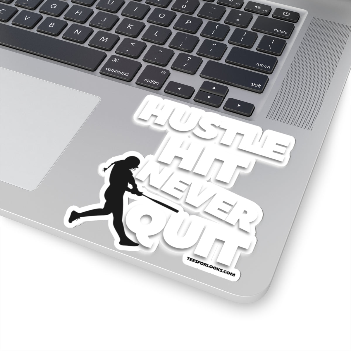 Inspirational Baseball Stickers - "Hustle Hit Never Quit"