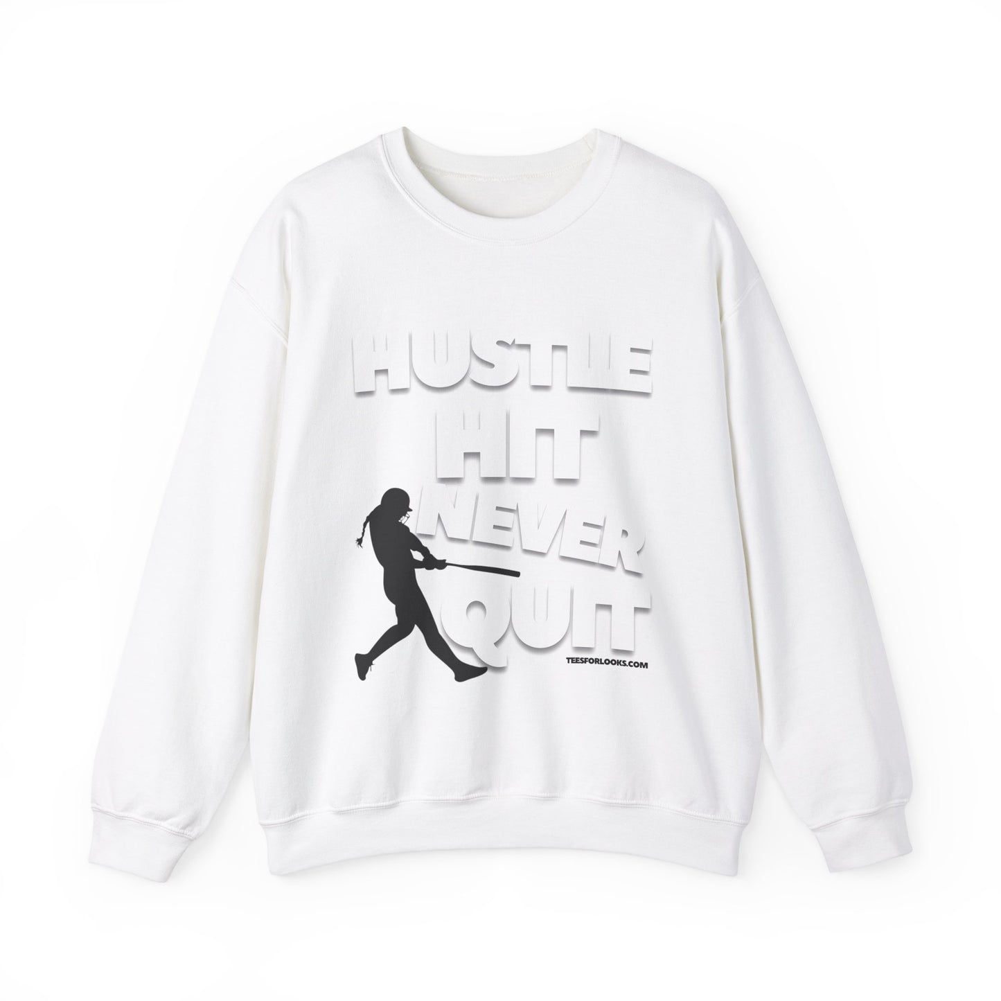 Hustle, Hit, Never Quit Crewneck Sweatshirt - Unisex Motivation Apparel