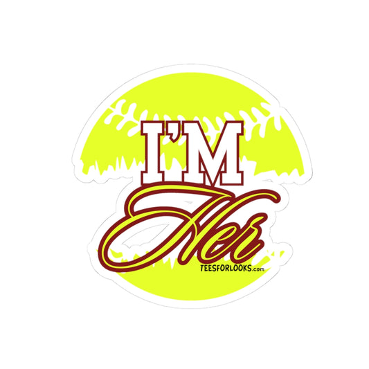 Bright Sports Kiss-Cut Sticker - "I'M Her" - Perfect for Athletes & Coaches