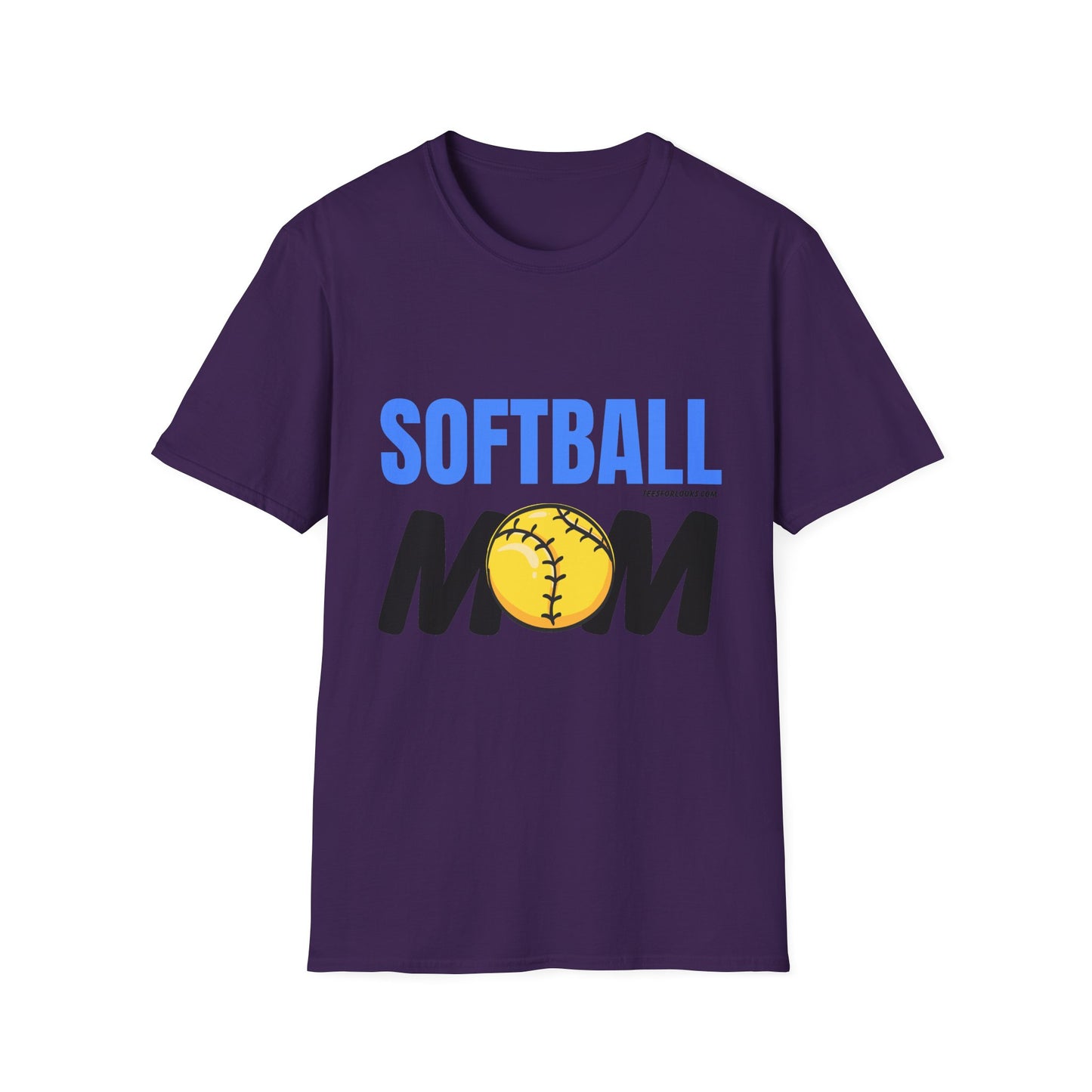 Softball Mom Unisex Softstyle T-Shirt - Perfect Gift for Softball Enthusiasts