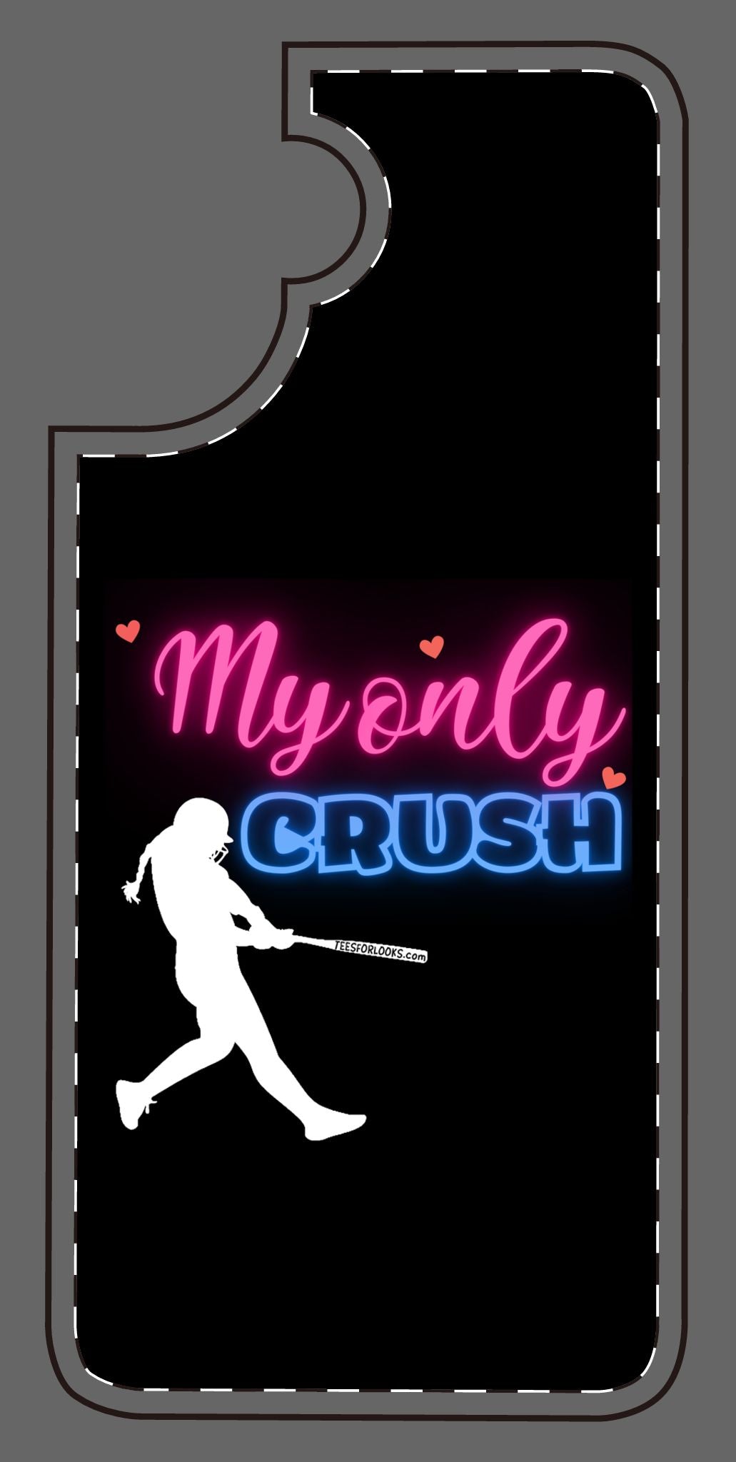 My Only Crush Silicone Phone Case - Cute Softball Design for Sports Lovers