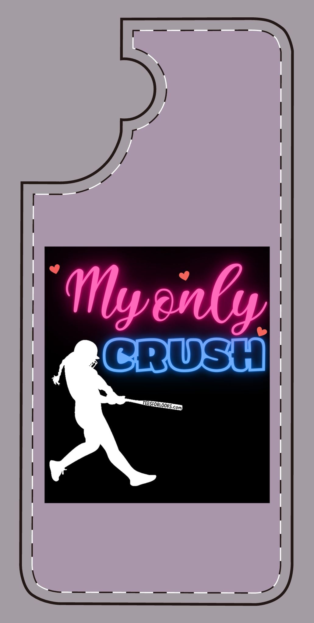 My Only Crush Silicone Phone Case - Cute Softball Design for Sports Lovers