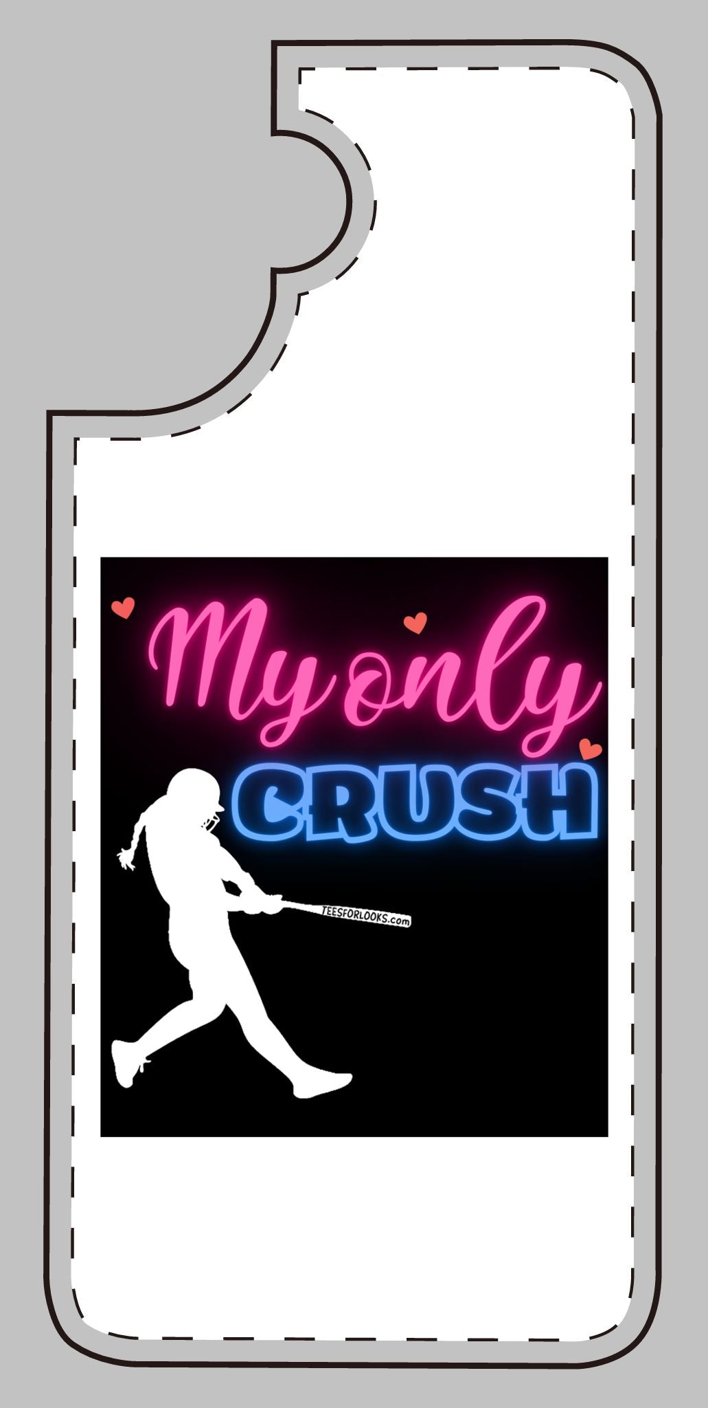 My Only Crush Silicone Phone Case - Cute Softball Design for Sports Lovers