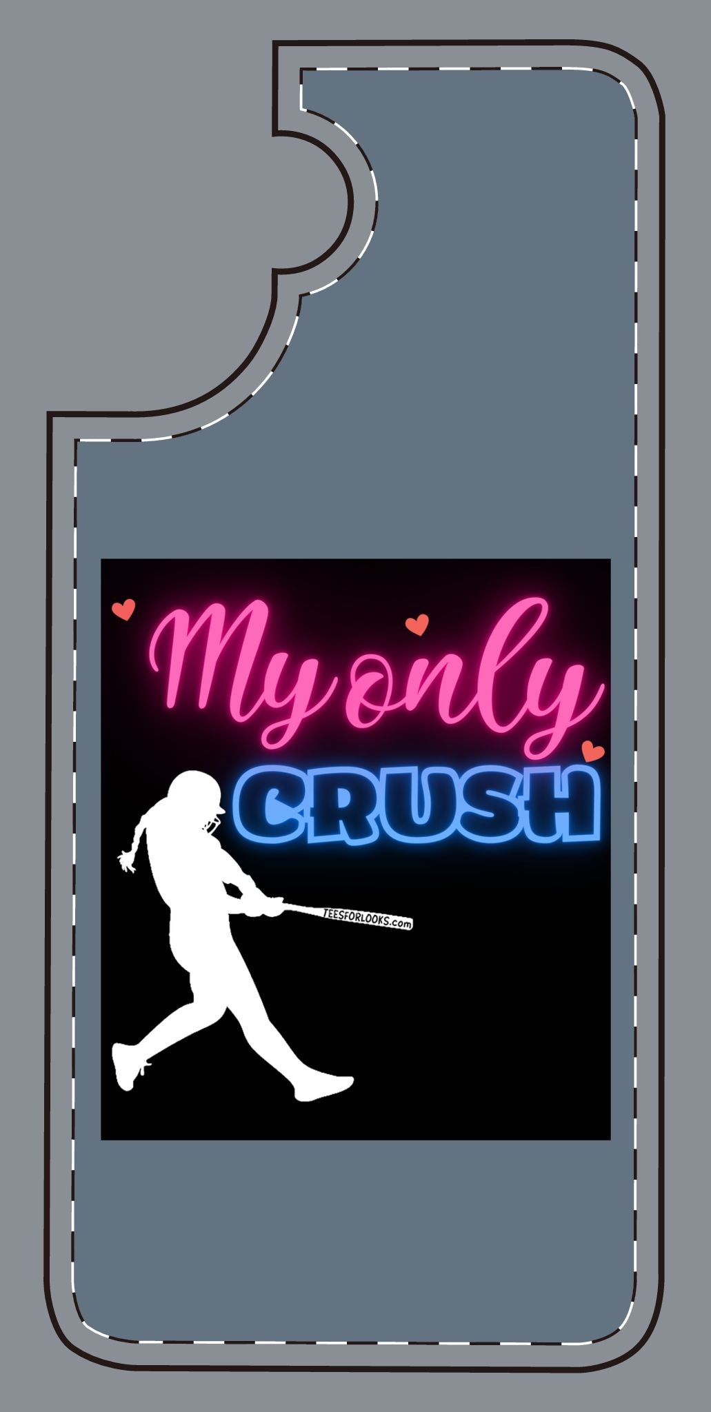 My Only Crush Silicone Phone Case - Cute Softball Design for Sports Lovers